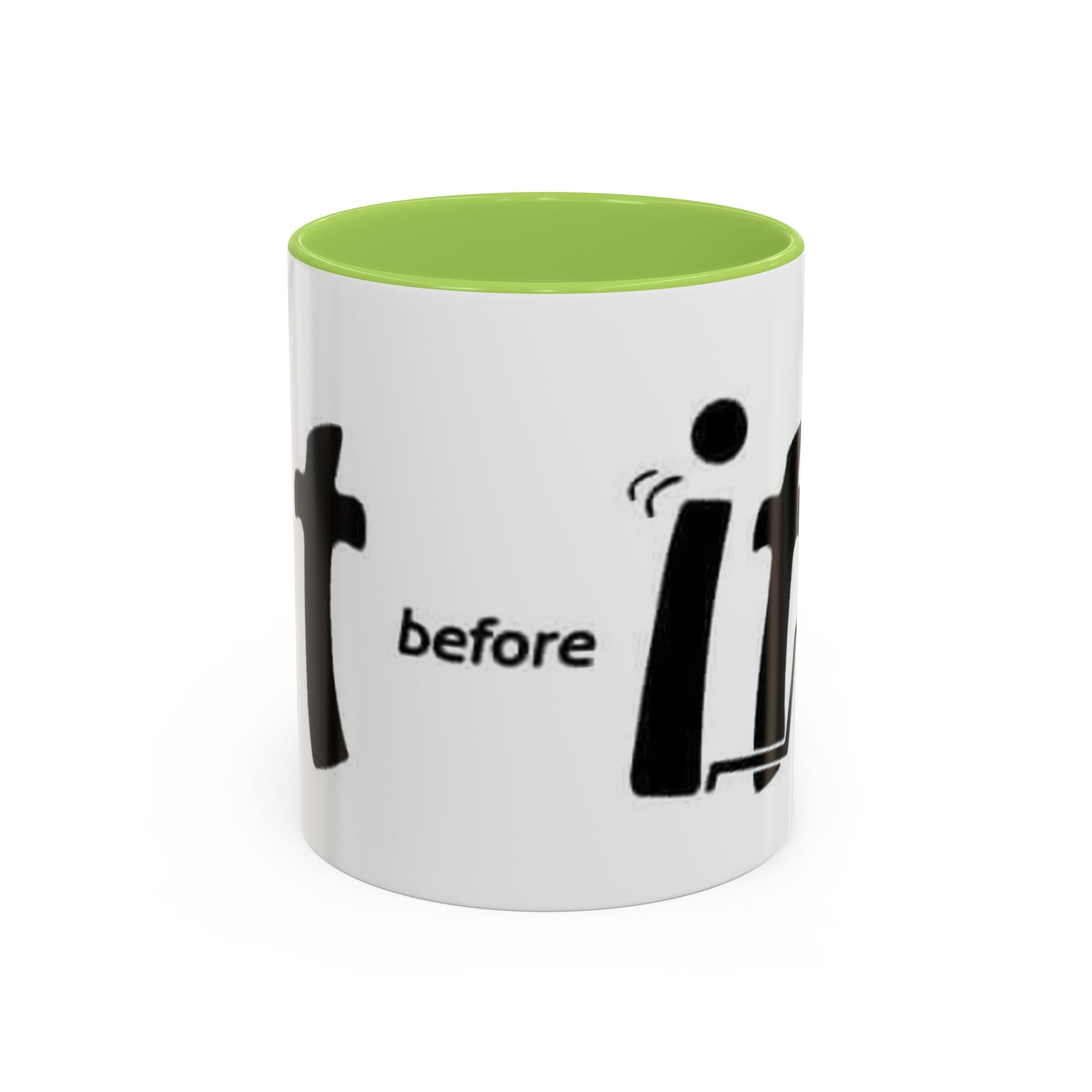 Sit Before It Mug | Funny Stick Figure Coffee Cup, Morning Routine Accent Mug