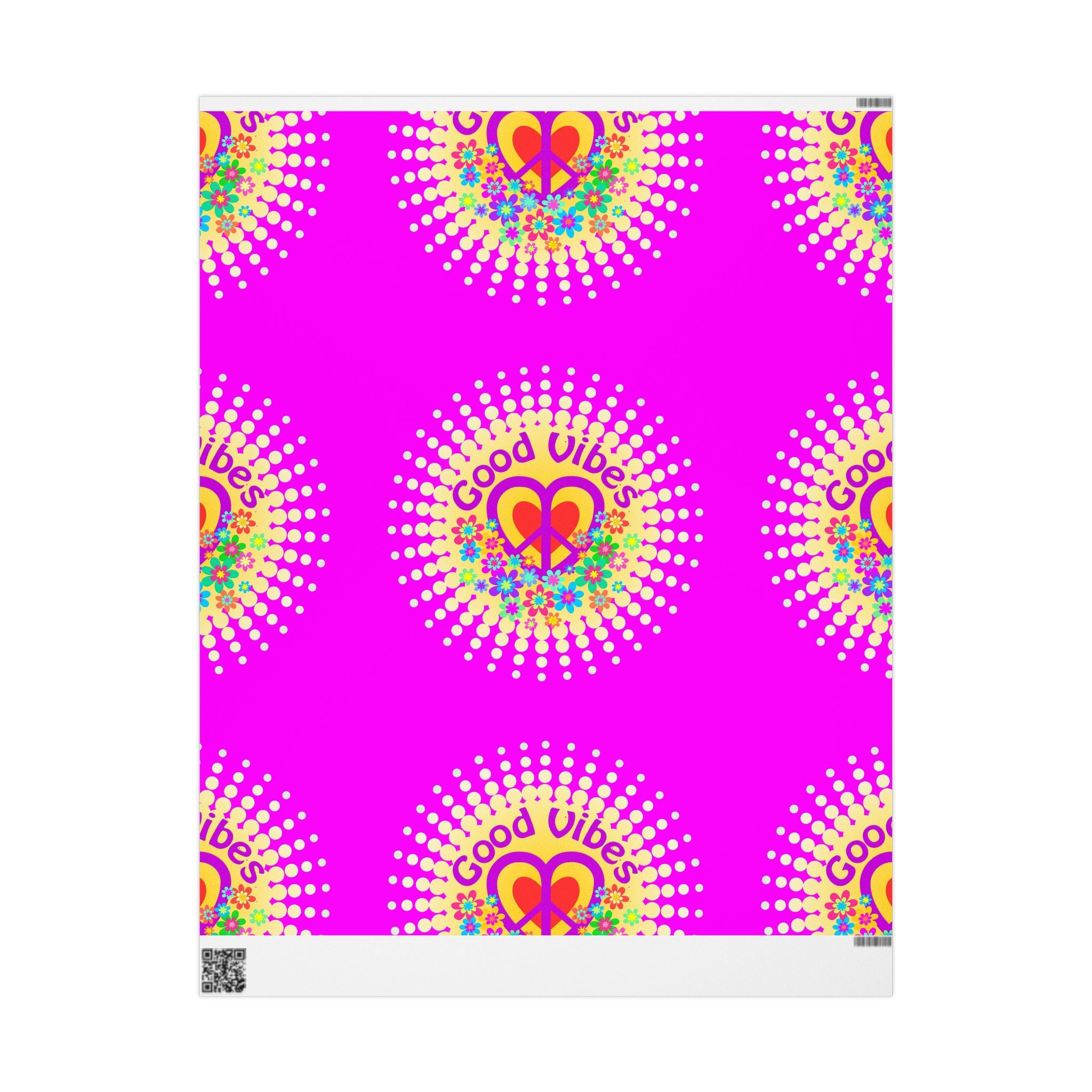 Bright Pink Floral Wrapping Paper Roll — Retro Daisy Gift Wrap