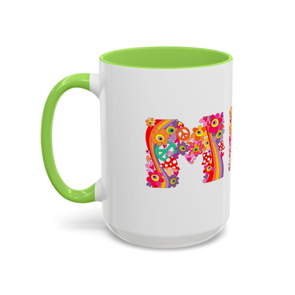 Retro Peace Flower Power Mug | Colorful 70s Hippie Design
