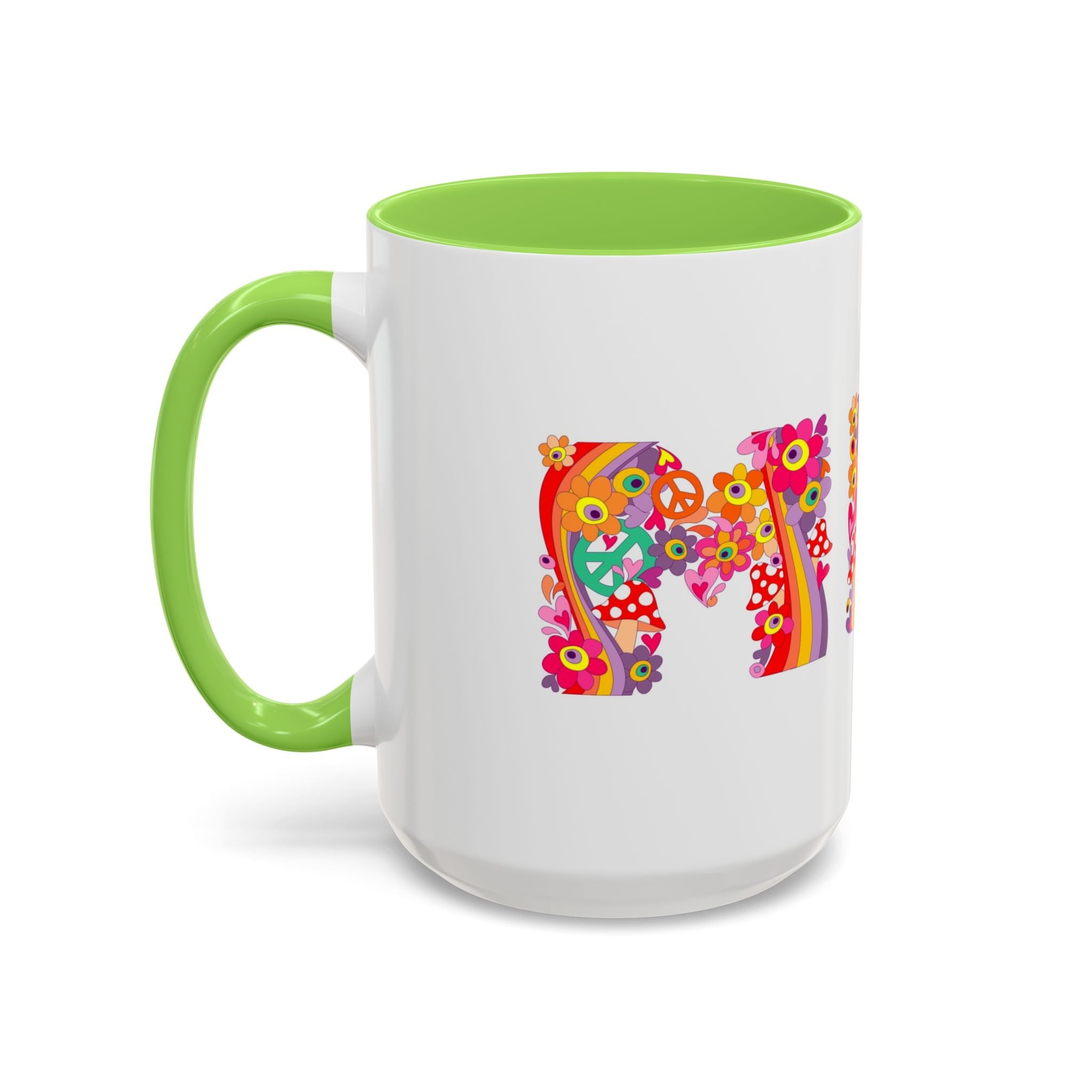 Retro Peace Flower Power Mug | Colorful 70s Hippie Design