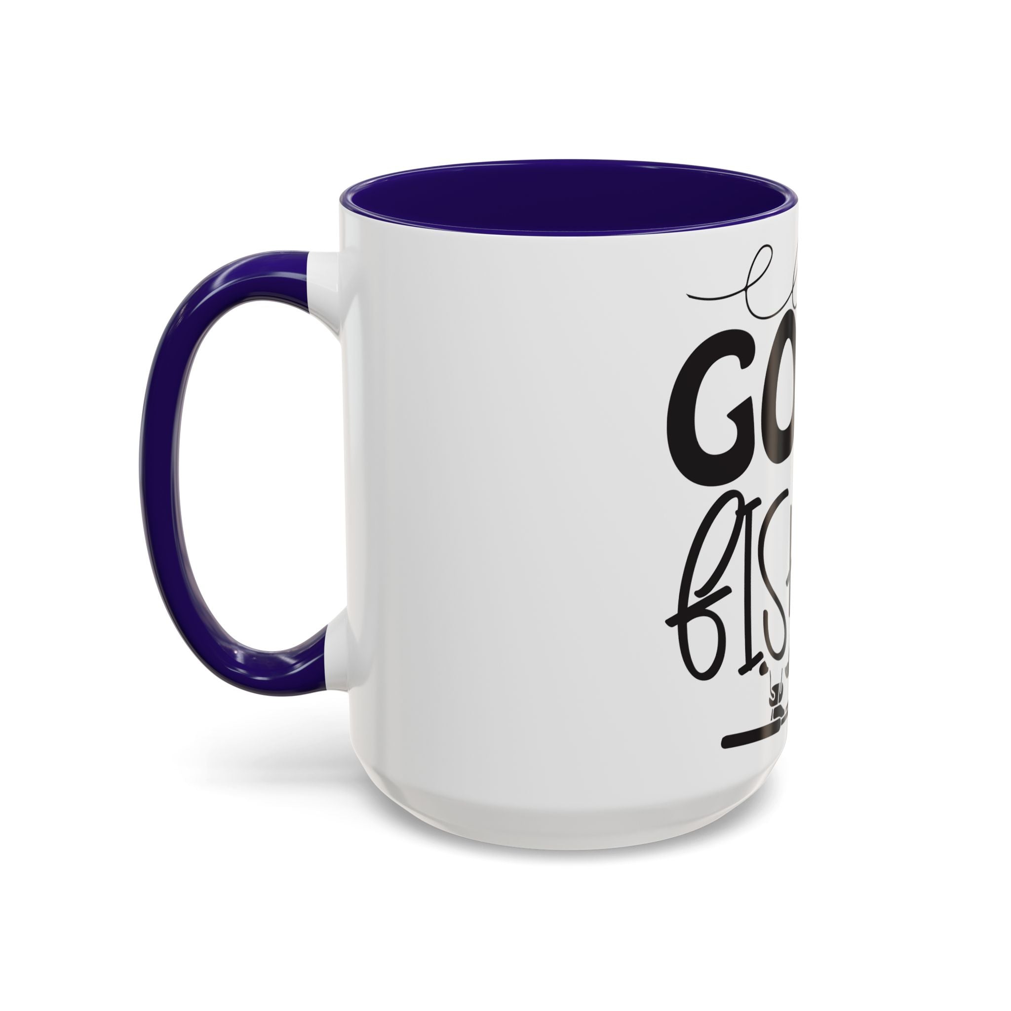Gone Fishing mug | Fishing typography coffee mug, black handle and rim