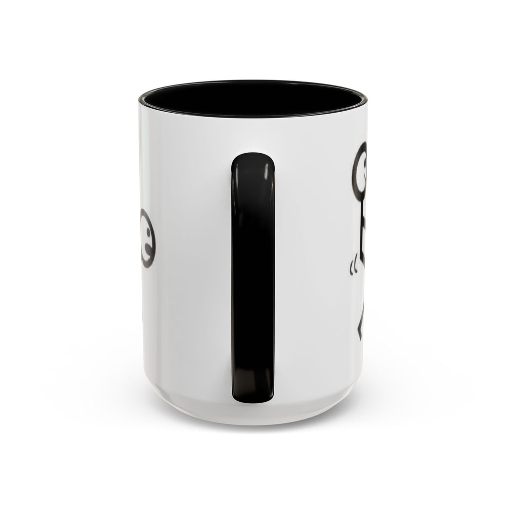 Sit Before It Mug | Funny Stick Figure Coffee Cup, Morning Routine Accent Mug