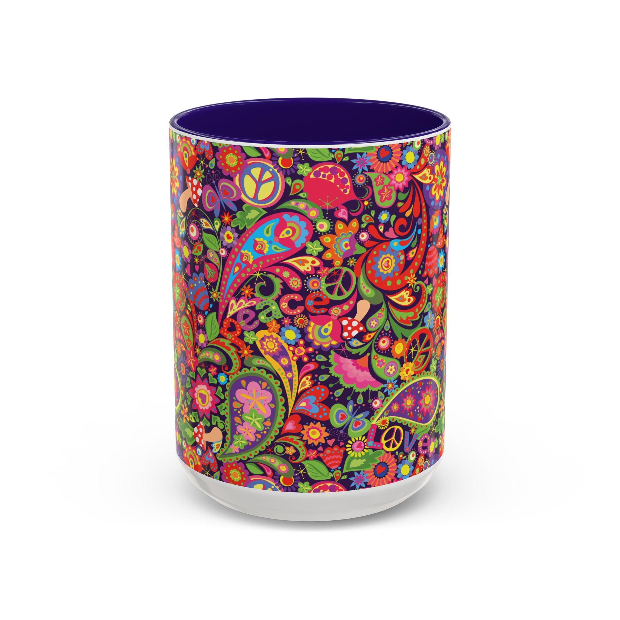 Psychedelic Paisley Peace Mug | Colorful 11oz or 15oz Ceramic