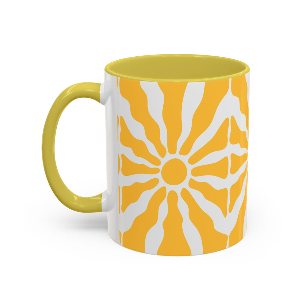 Yellow Sunburst Mug | Ceramic Coffee Cup