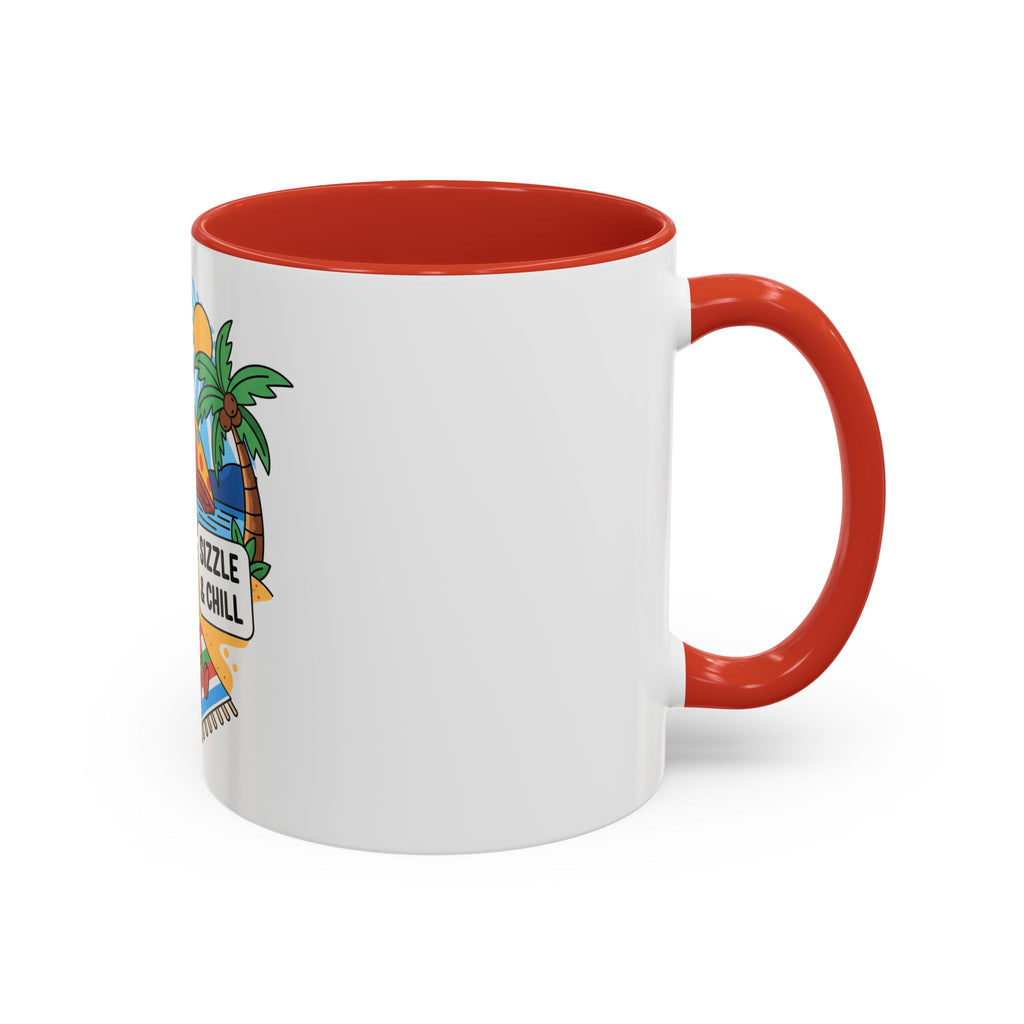 Sizzle & Chill Bacon Sunbathing Cartoon Accent Coffee Mug | 11oz or 15oz