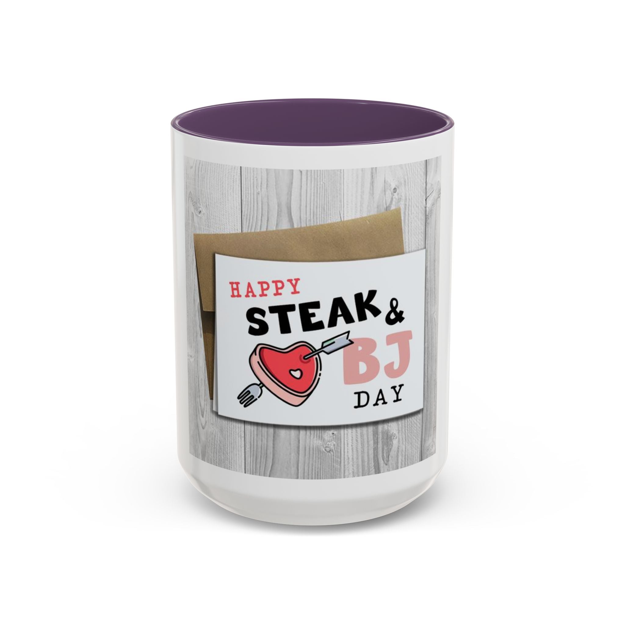 Happy Steak & BJ Day Mug | Novelty Coffee Mug, Humorous Holiday Design