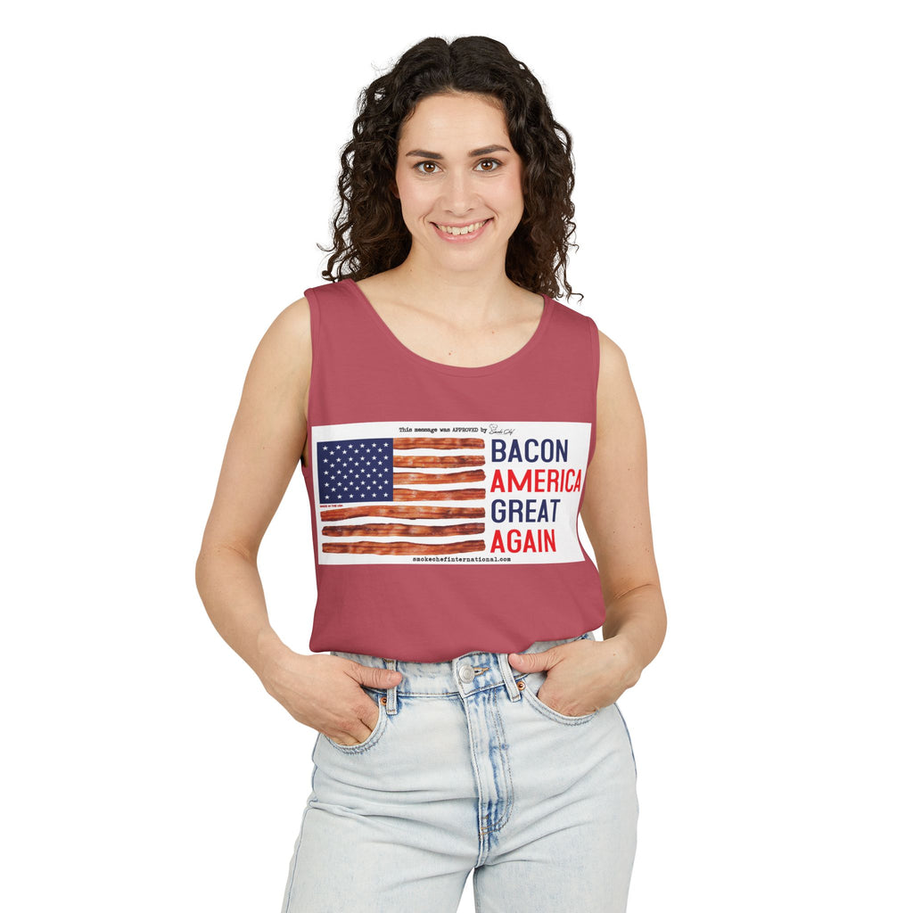 Bacon America Great Again Tank Top | American Flag Bacon Graphic