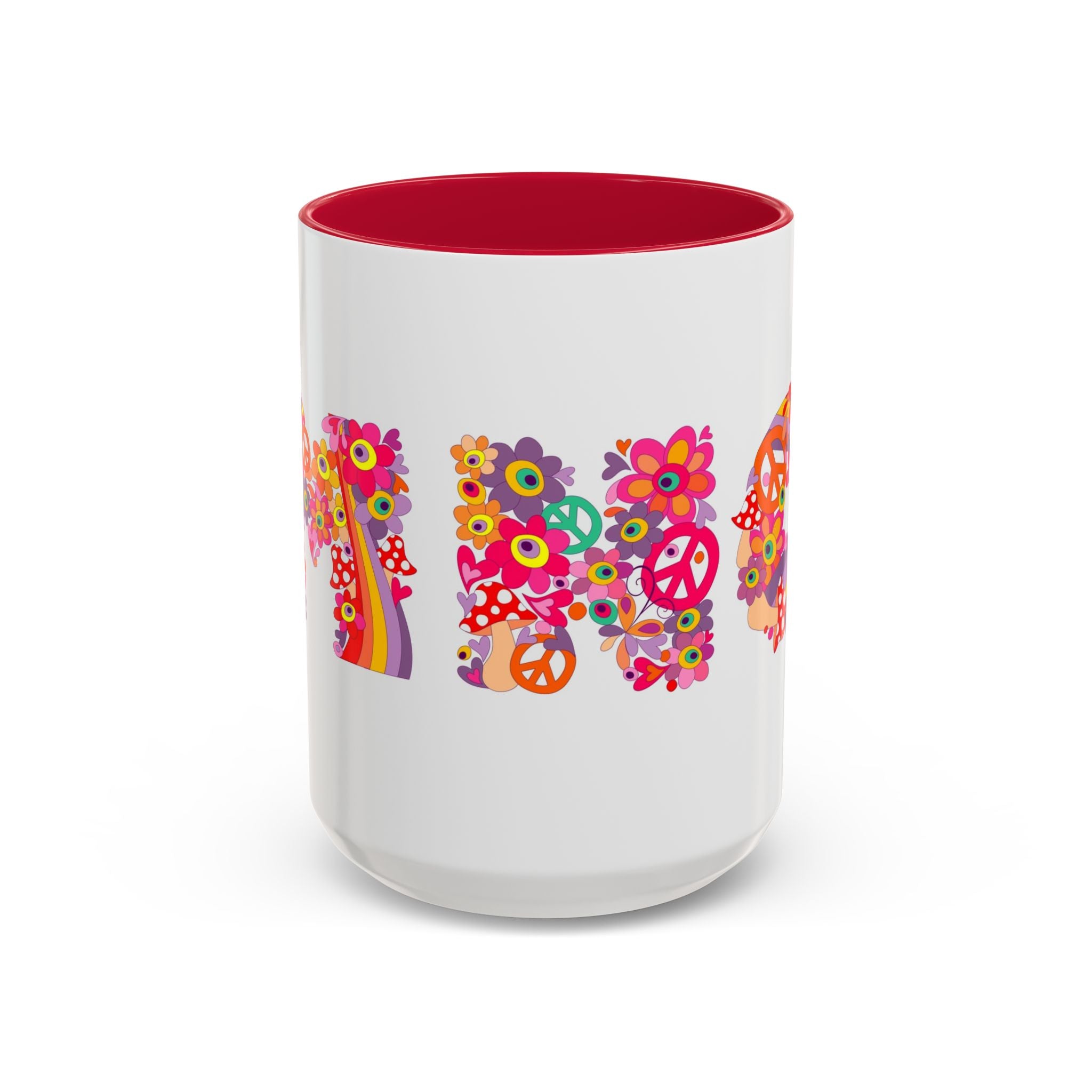Retro Peace Flower Power Mug | Colorful 70s Hippie Design