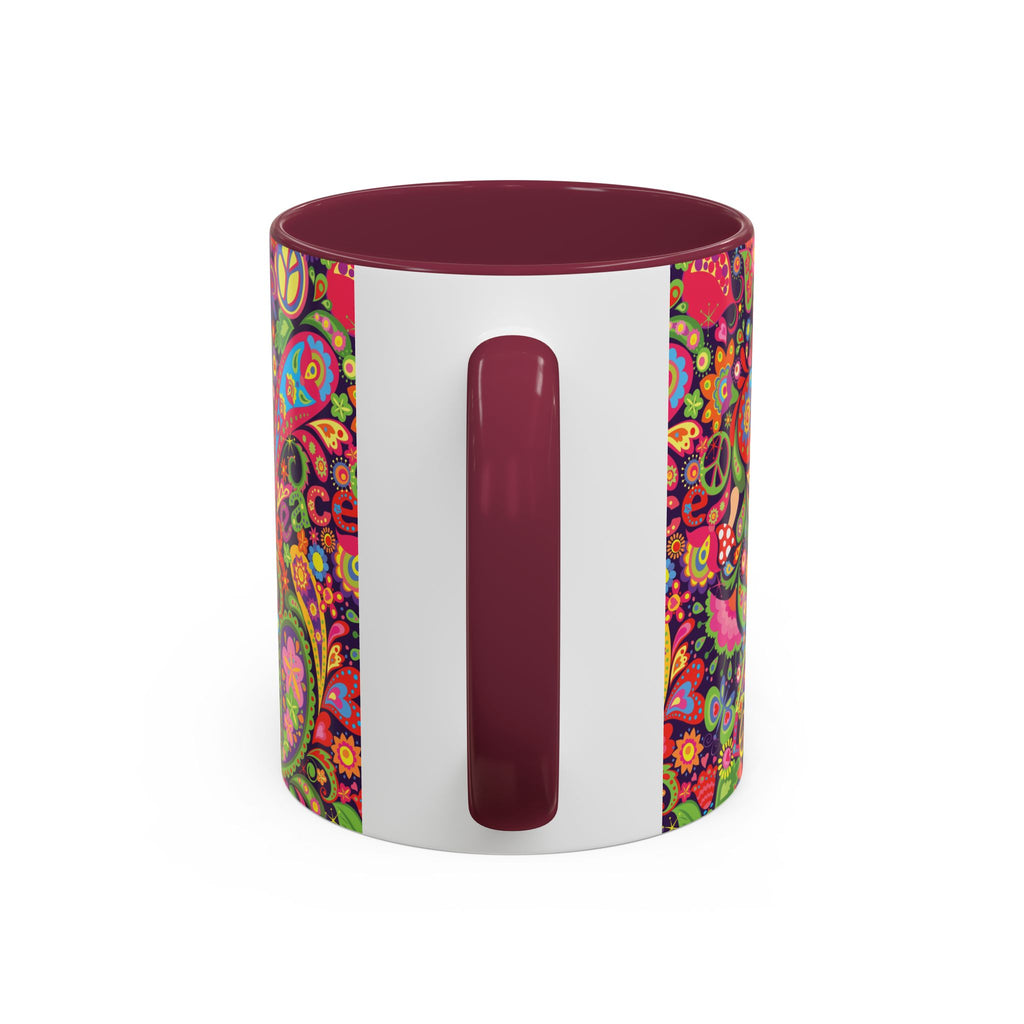 Psychedelic Paisley Peace Mug | Colorful 11oz or 15oz Ceramic