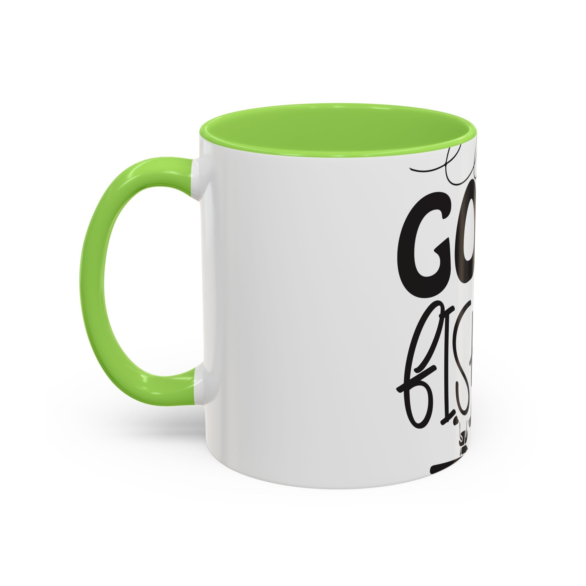 Gone Fishing mug | Fishing typography coffee mug, black handle and rim