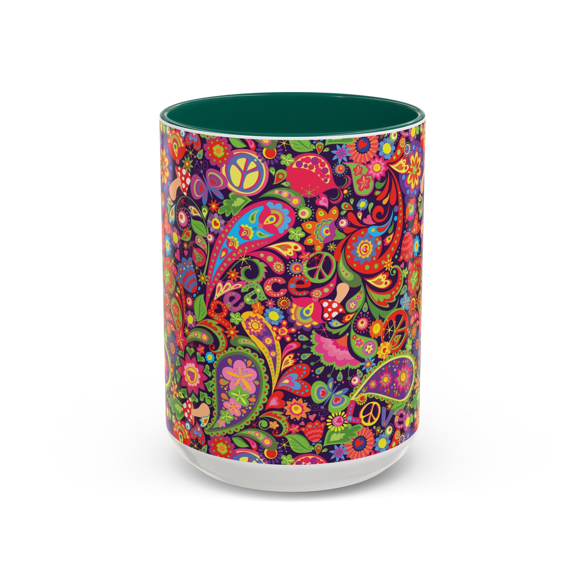 Psychedelic Paisley Peace Mug | Colorful 11oz or 15oz Ceramic