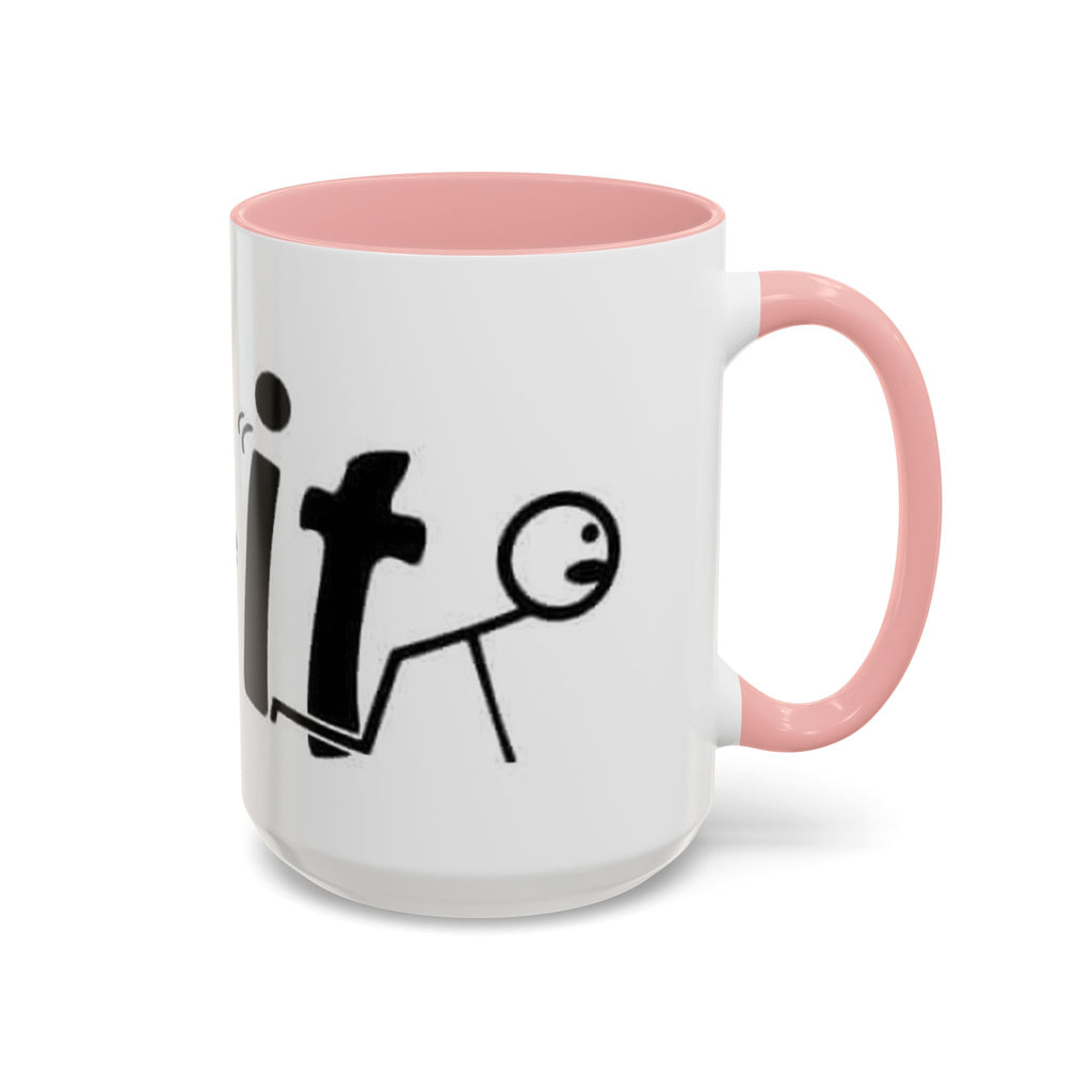 Sit Before It Mug | Funny Stick Figure Coffee Cup, Morning Routine Accent Mug