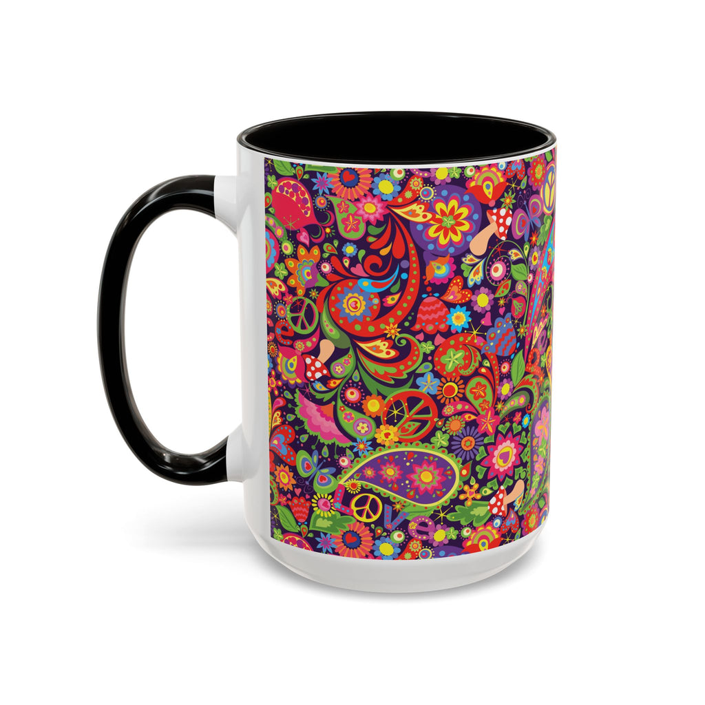 Psychedelic Paisley Peace Mug | Colorful 11oz or 15oz Ceramic