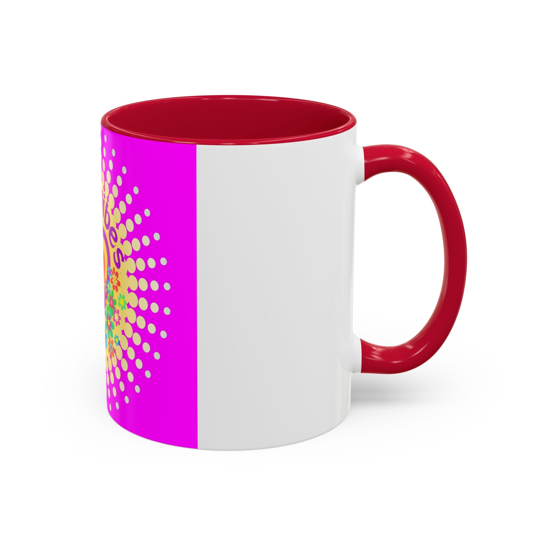 Good Vibes Peace Heart Floral Mug | Colorful 11oz 15oz Ceramic