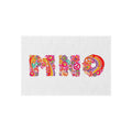 Retro Floral 'MHO' Lettering Outdoor Rug | Hippie Flower Power Doormat