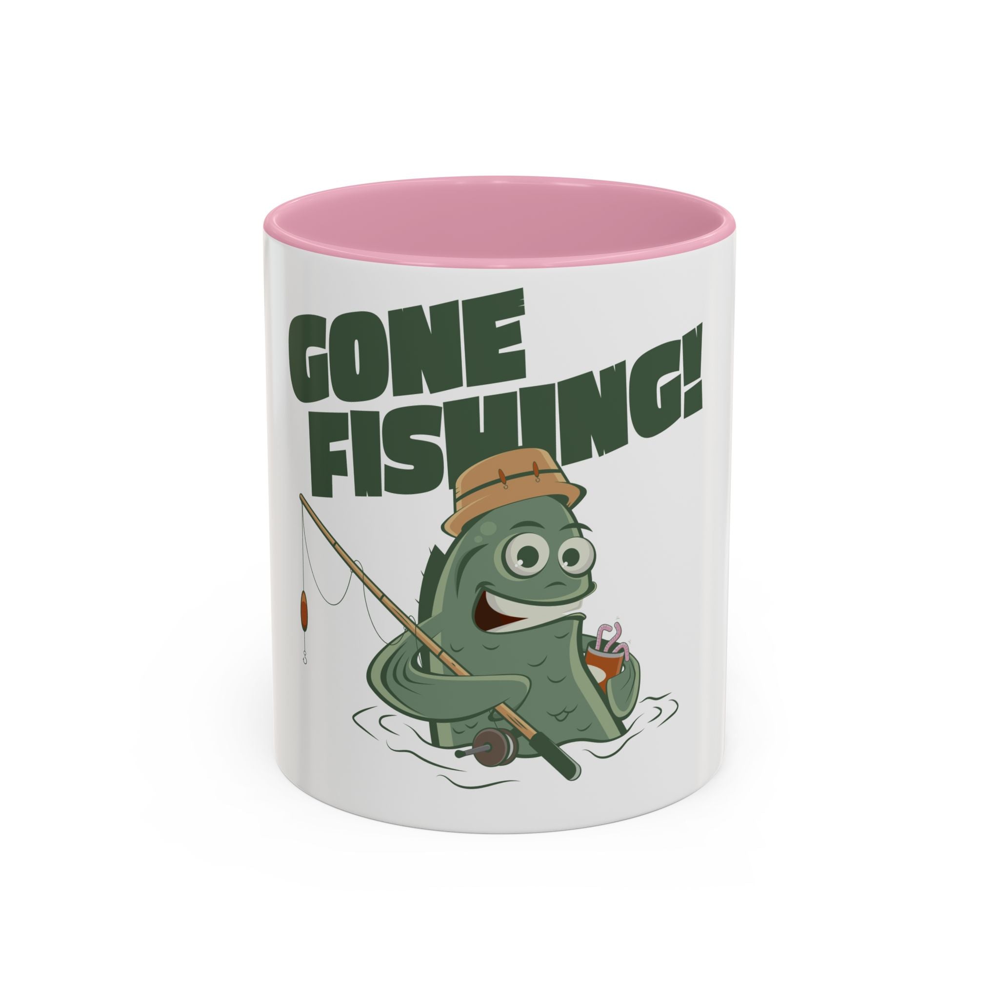 Gone Fishing fish character Mug | 11oz 15oz colorful ceramic