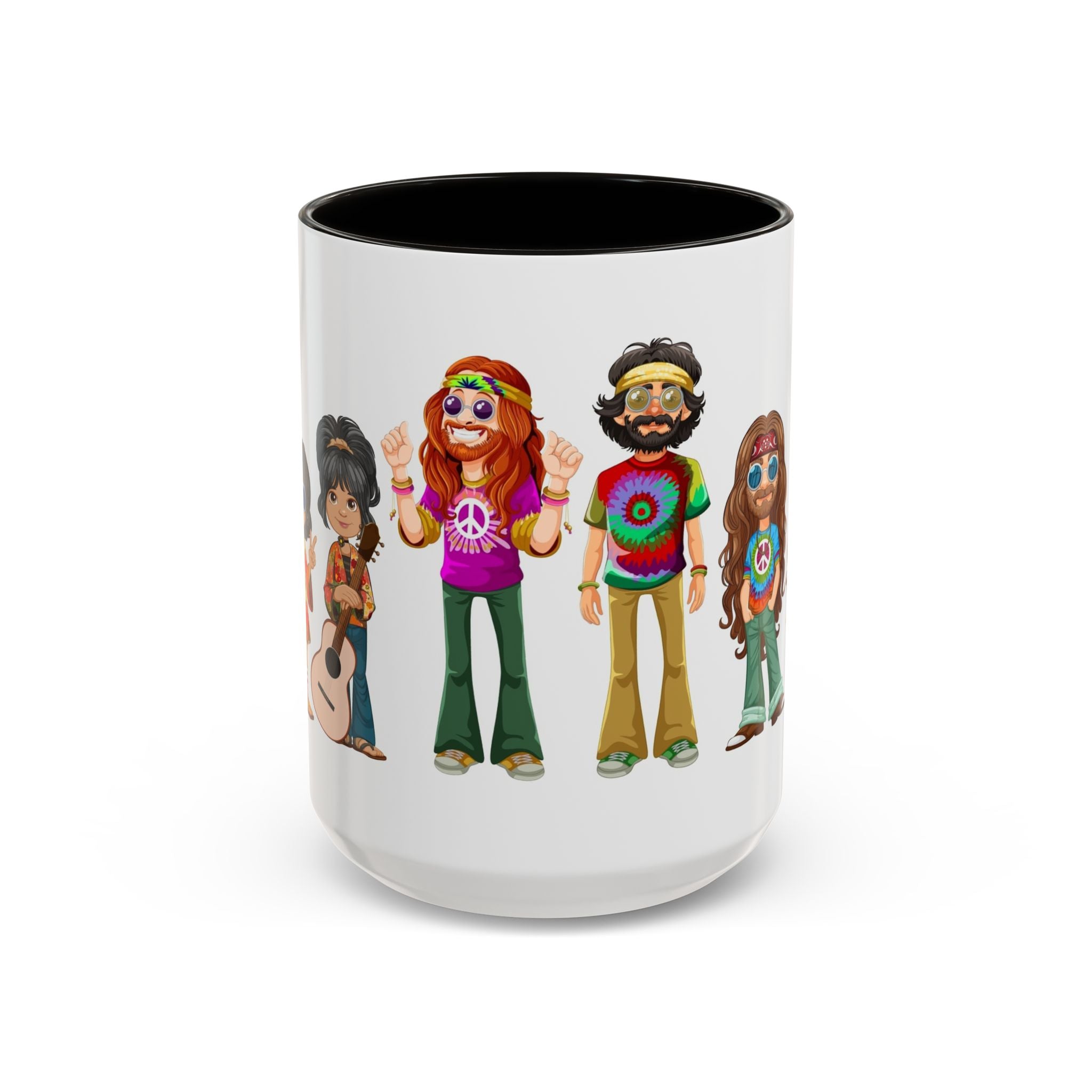 Retro Hippie Characters Mug | 11oz or 15oz Color Accent Ceramic