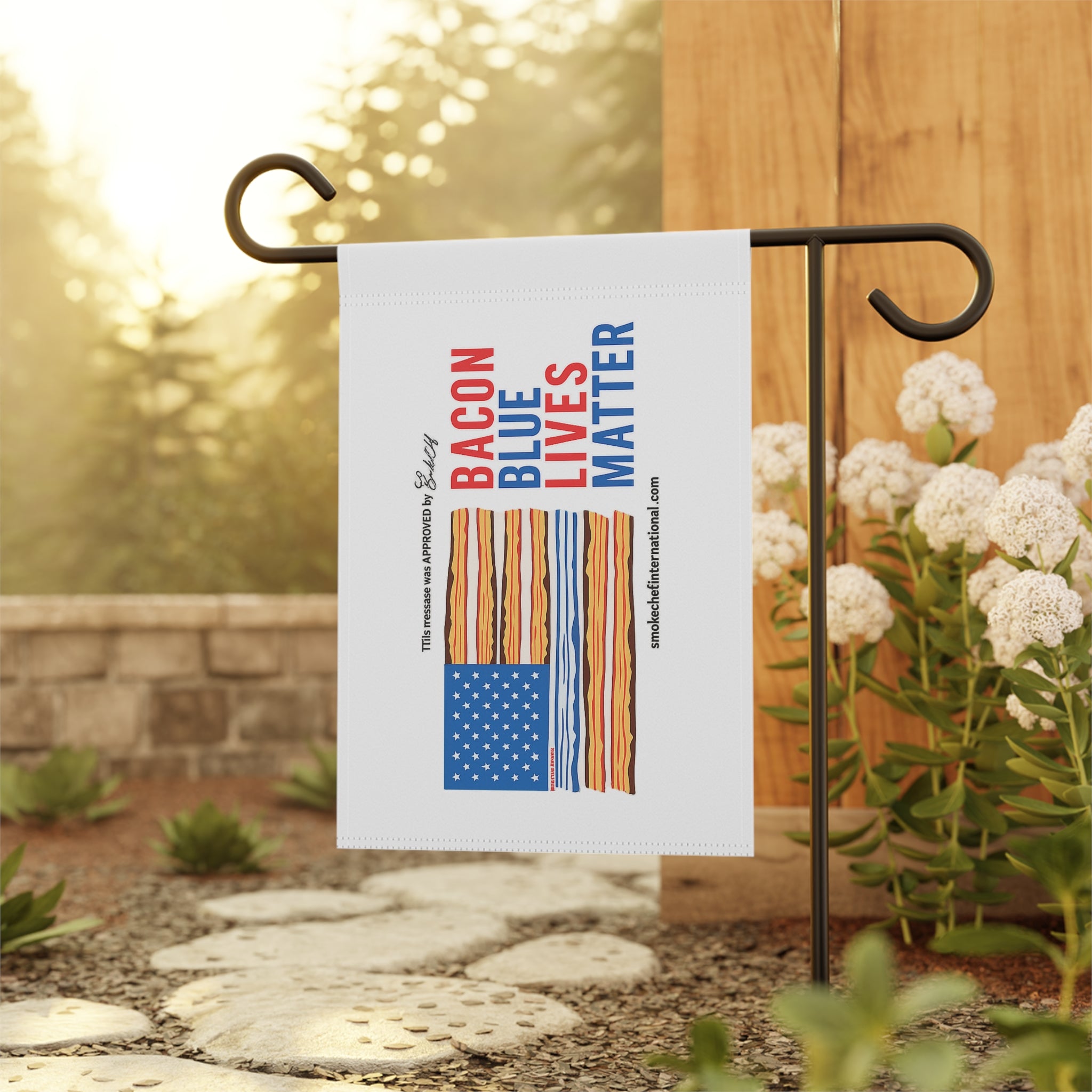 Bacon Blue Lives Matter Flag Garden Banner | House Yard Decor