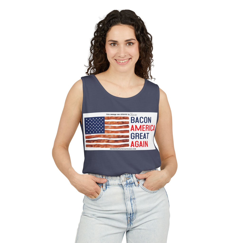 Bacon America Great Again Tank Top | American Flag Bacon Graphic