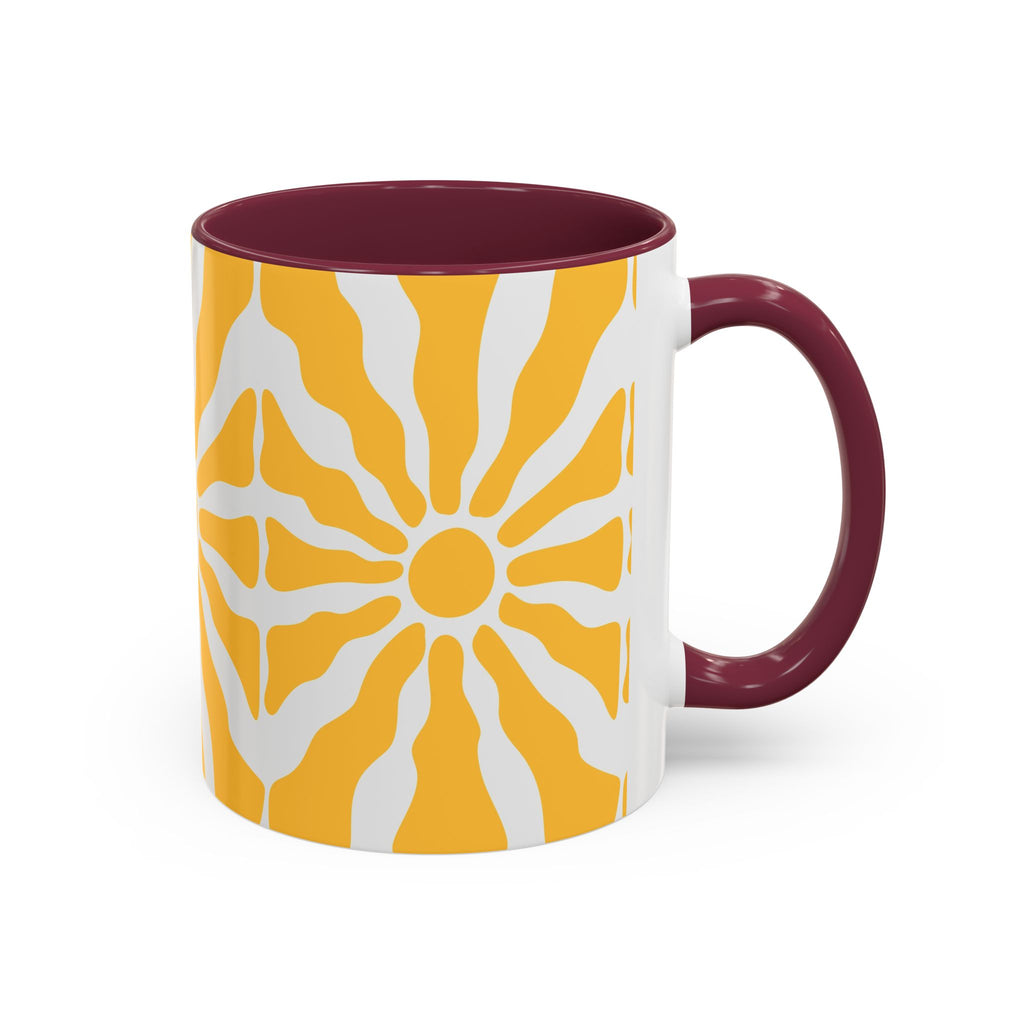 Yellow Sunburst Mug | Ceramic Coffee Cup