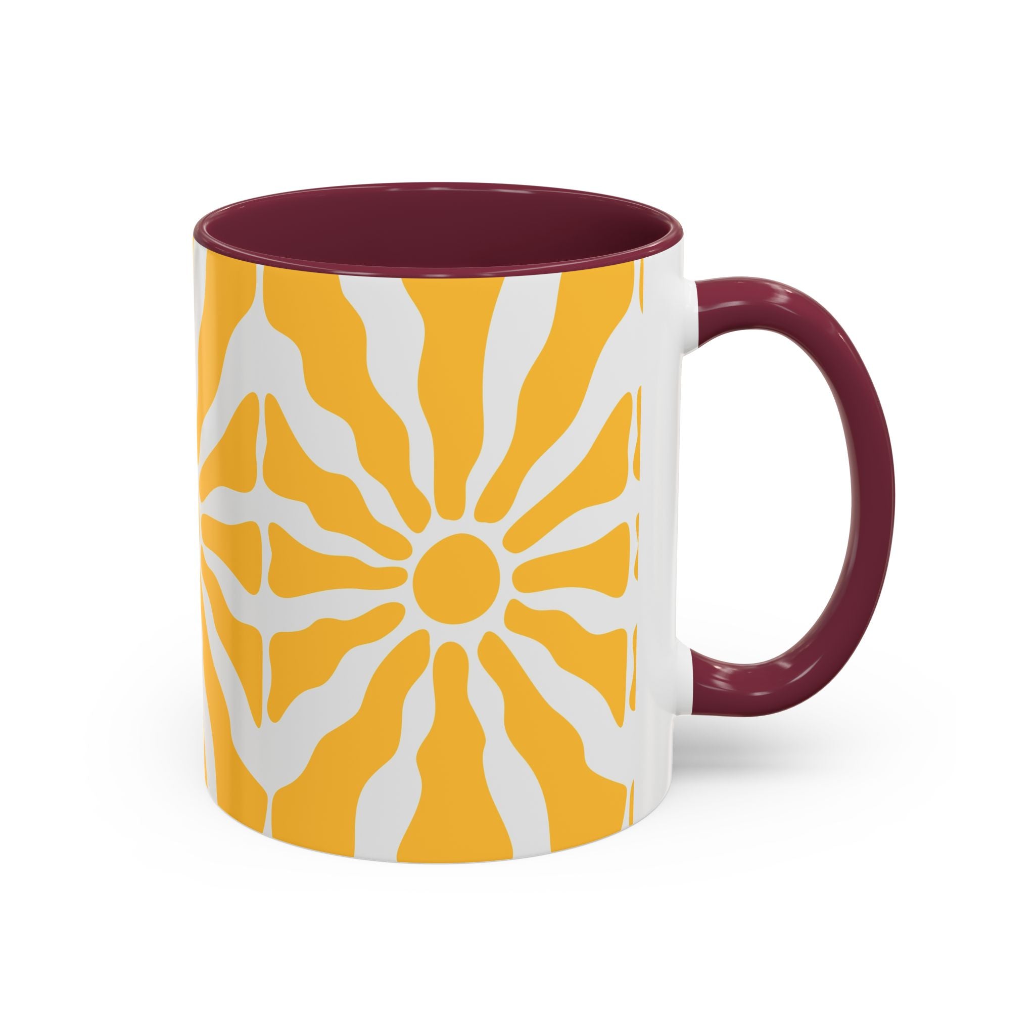 Yellow Sunburst Mug | Ceramic Coffee Cup