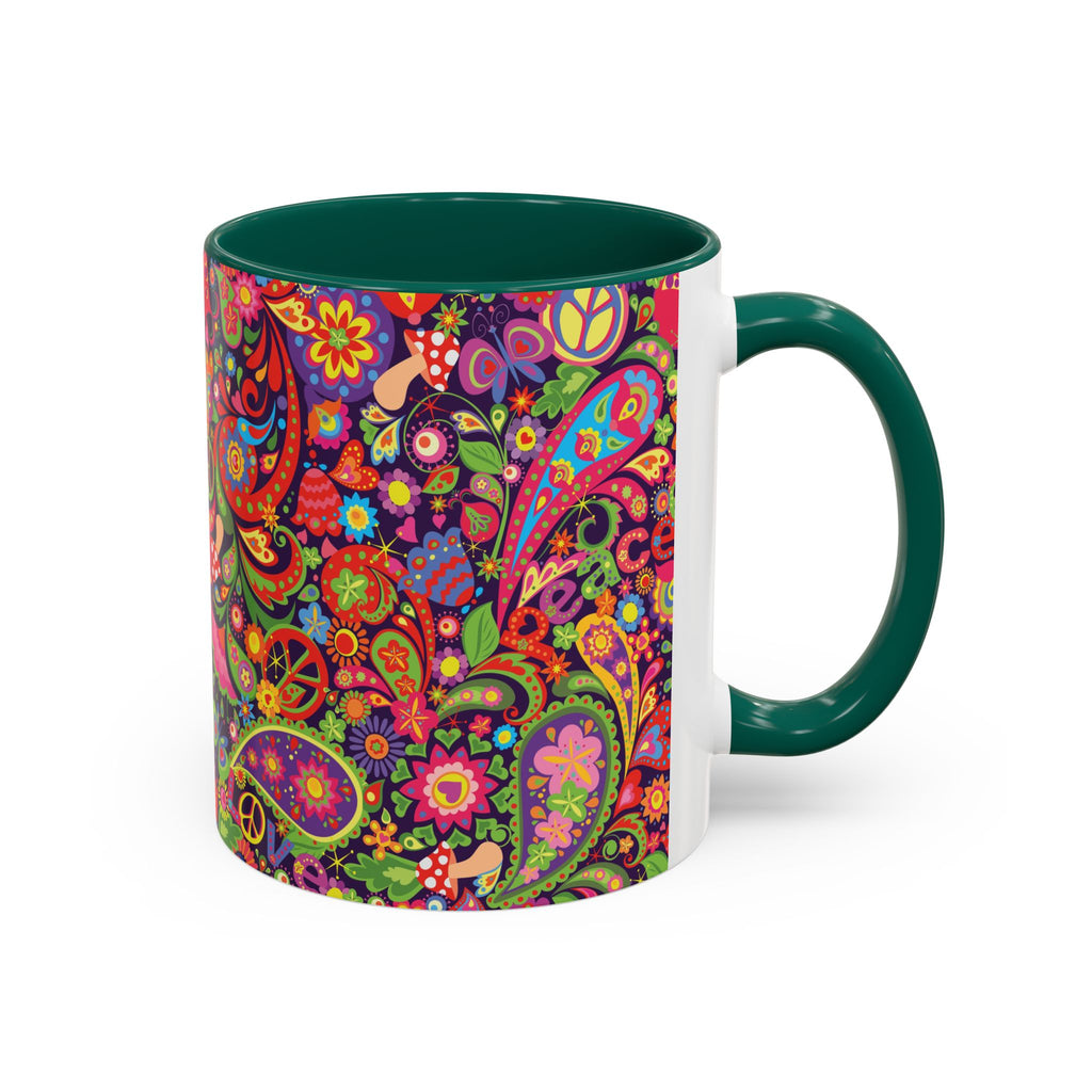 Psychedelic Paisley Peace Mug | Colorful 11oz or 15oz Ceramic
