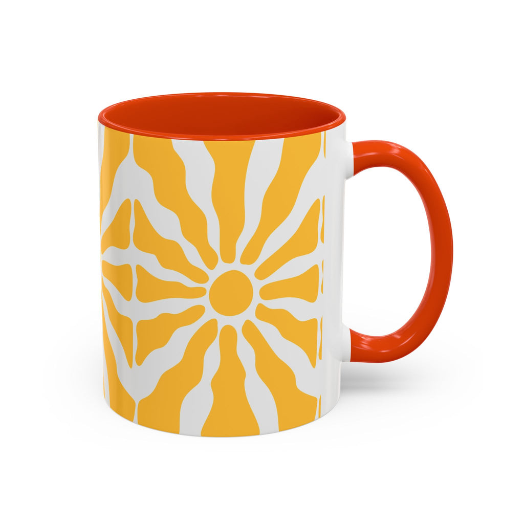 Yellow Sunburst Mug | Ceramic Coffee Cup