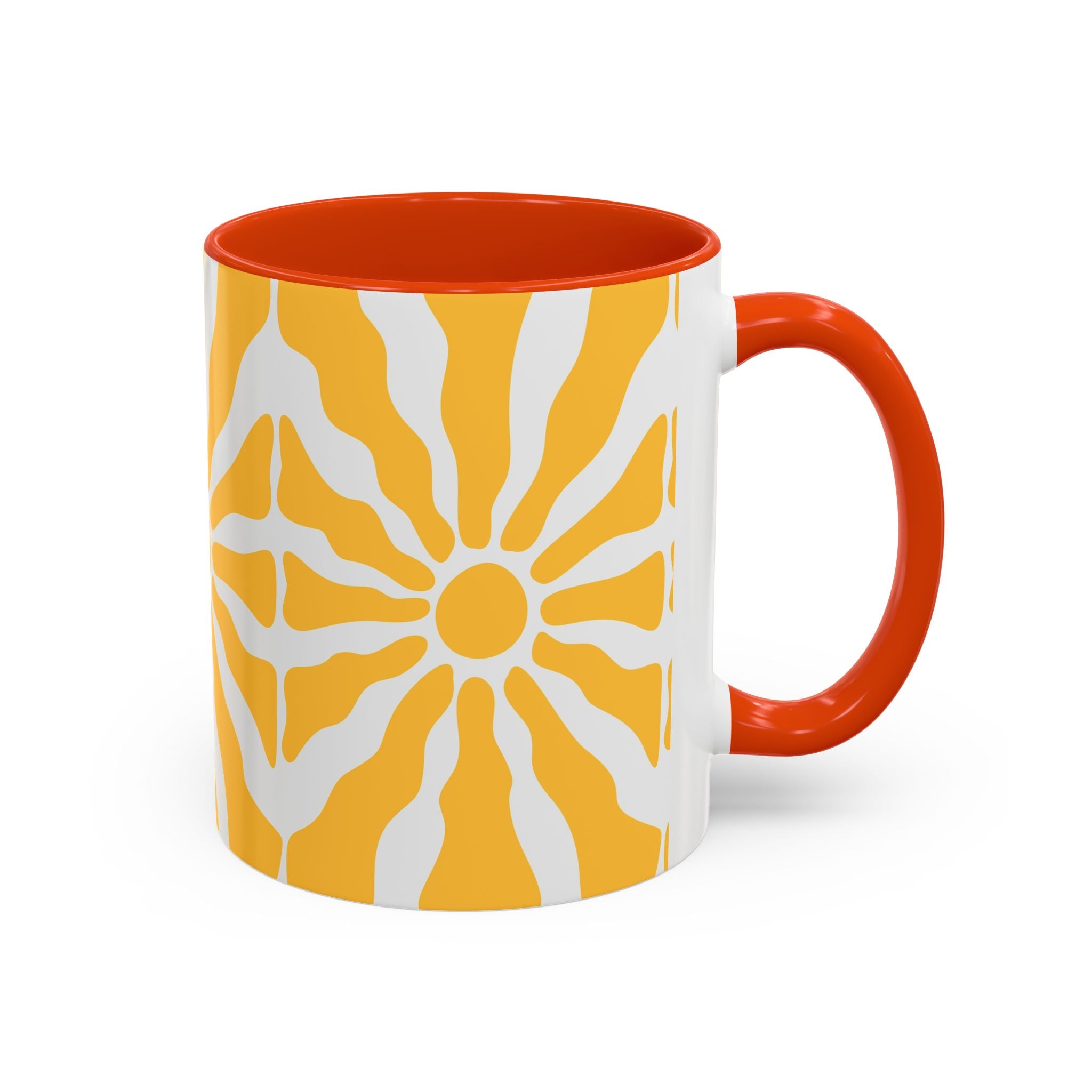 Yellow Sunburst Mug | Ceramic Coffee Cup