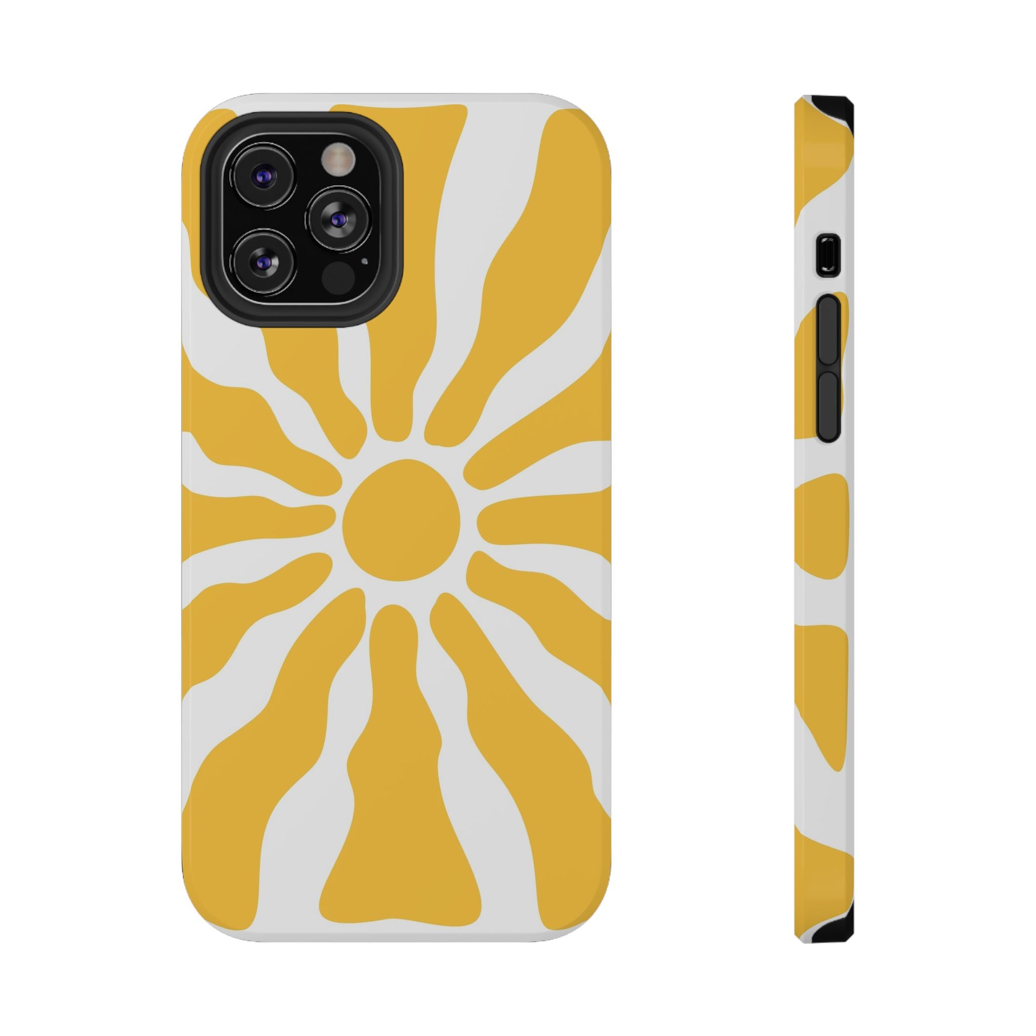 Retro Sunburst iPhone Case | Impact-Resistant Phone Case