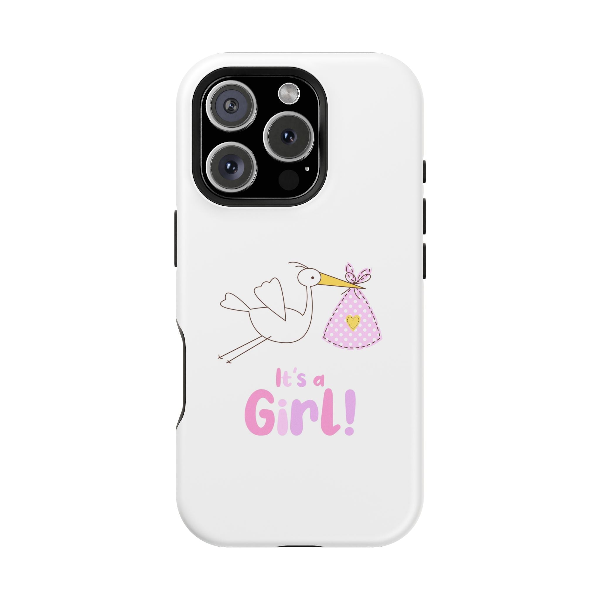 Phone Case - "It's a Girl!" Stork Baby Announcement Impact-Resistant Case