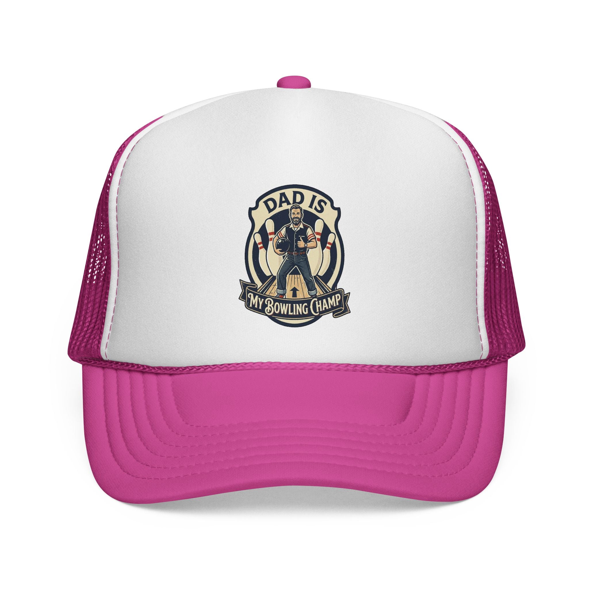 Dad Is My Bowling Champ Trucker Cap | Vintage Bowling Dad Hat