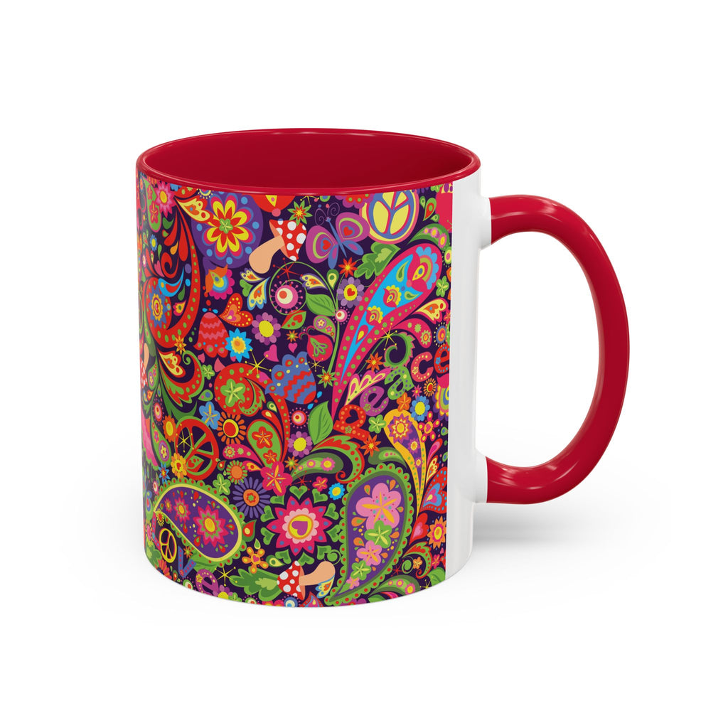 Psychedelic Paisley Peace Mug | Colorful 11oz or 15oz Ceramic