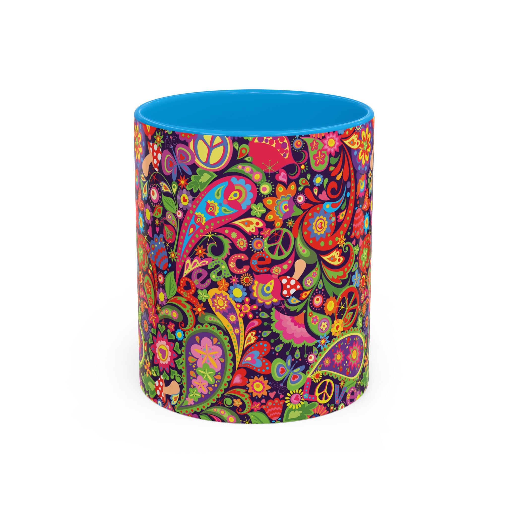 Psychedelic Paisley Peace Mug | Colorful 11oz or 15oz Ceramic