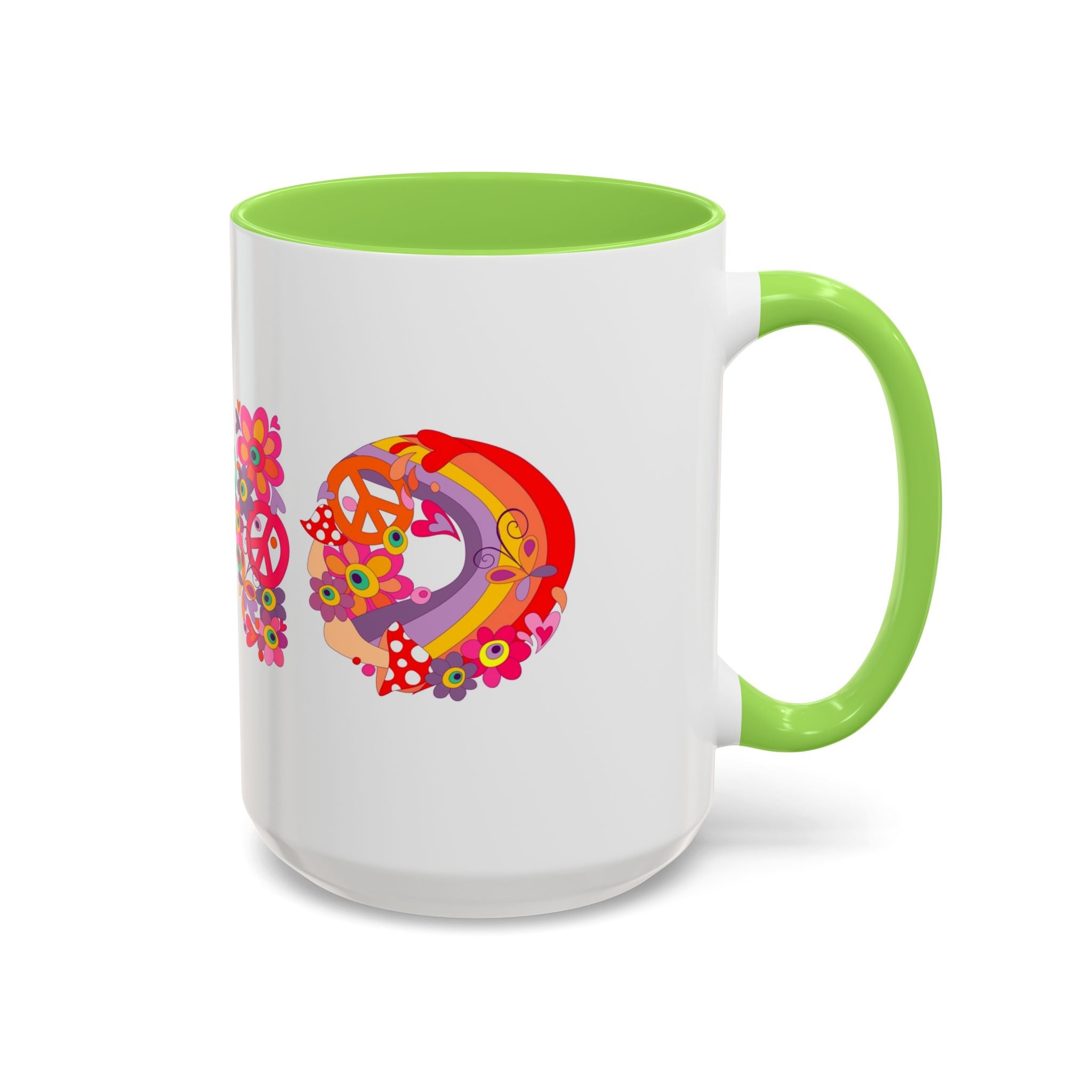 Retro Peace Flower Power Mug | Colorful 70s Hippie Design