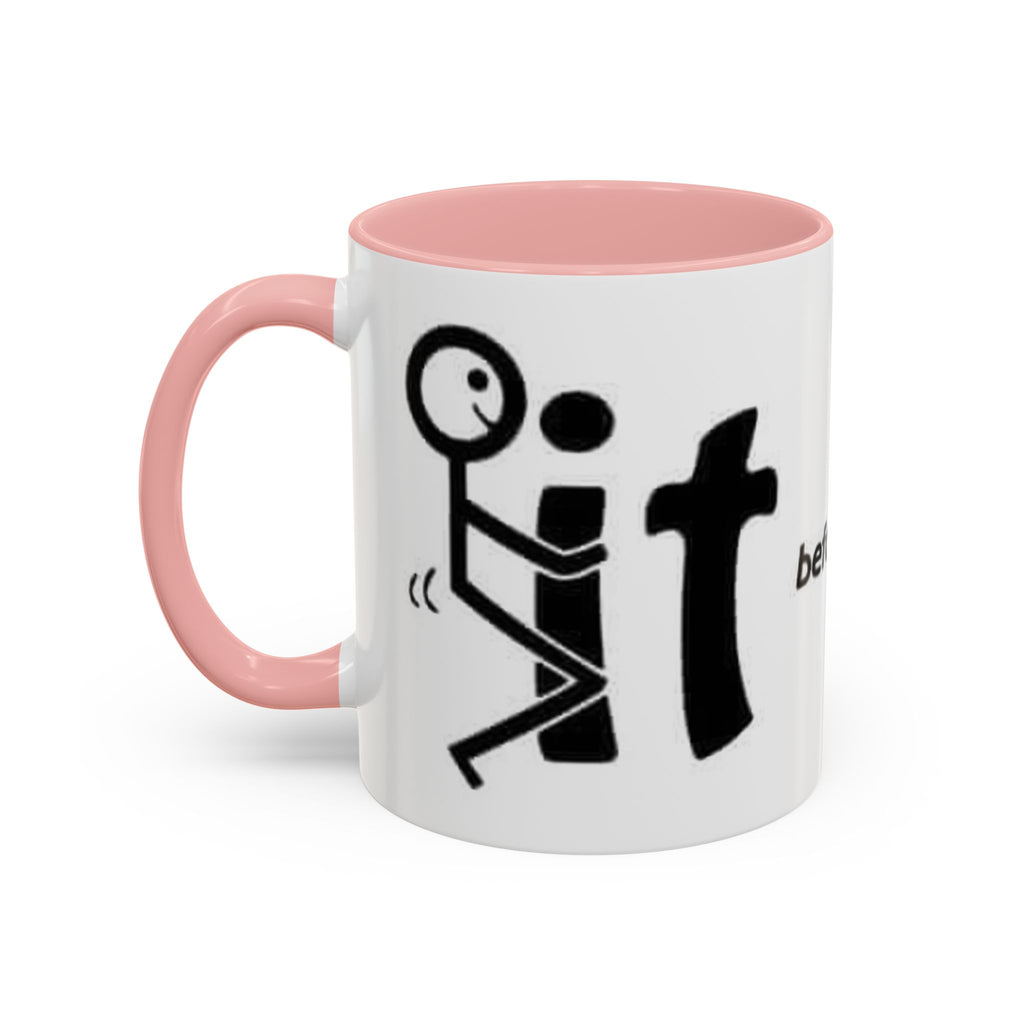 Sit Before It Mug | Funny Stick Figure Coffee Cup, Morning Routine Accent Mug