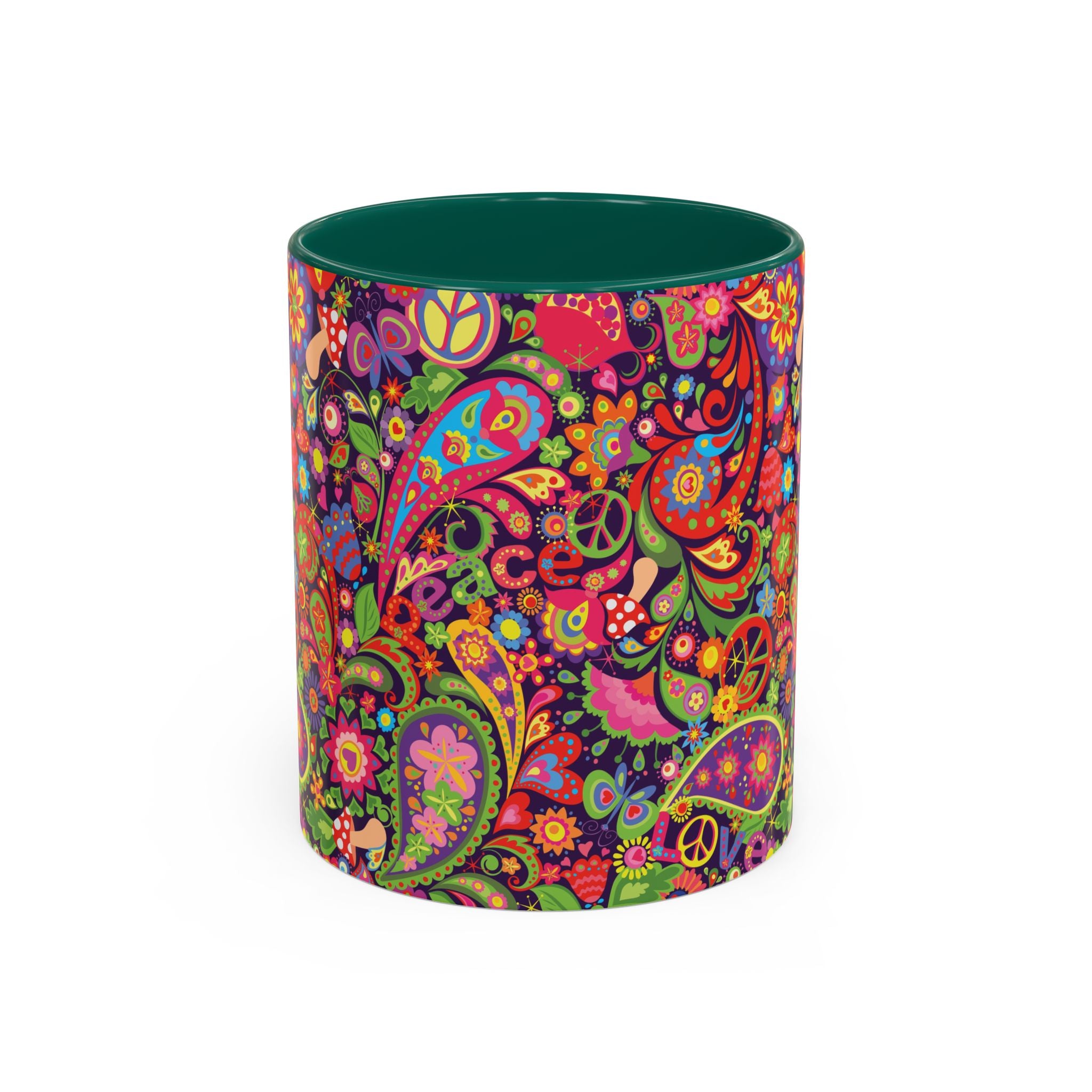 Psychedelic Paisley Peace Mug | Colorful 11oz or 15oz Ceramic