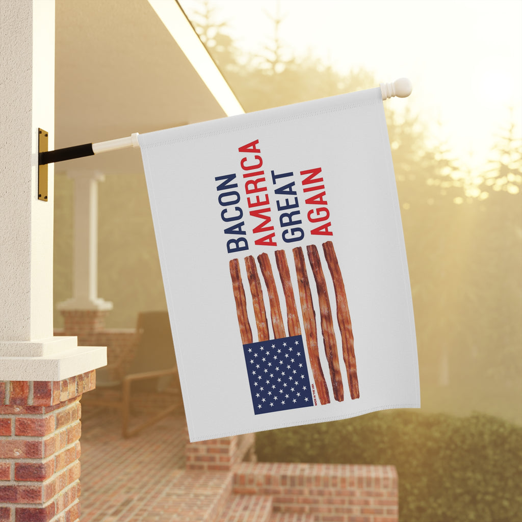 Bacon America Great Again Garden Flag | House Banner, Patriotic Bacon Stripes