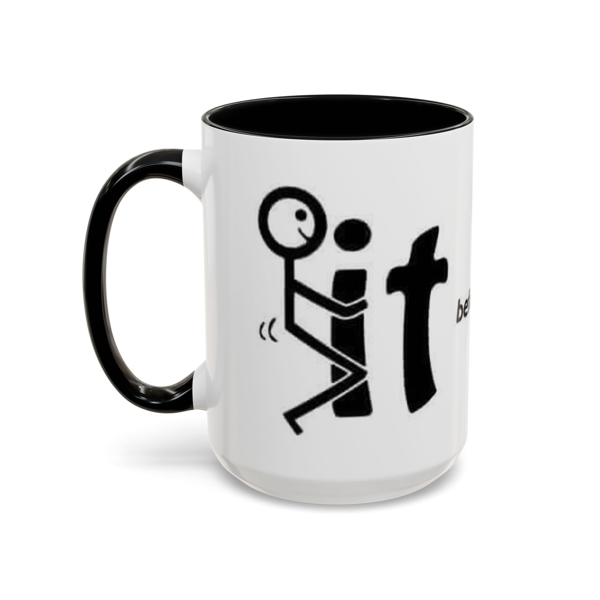 Sit Before It Mug | Funny Stick Figure Coffee Cup, Morning Routine Accent Mug