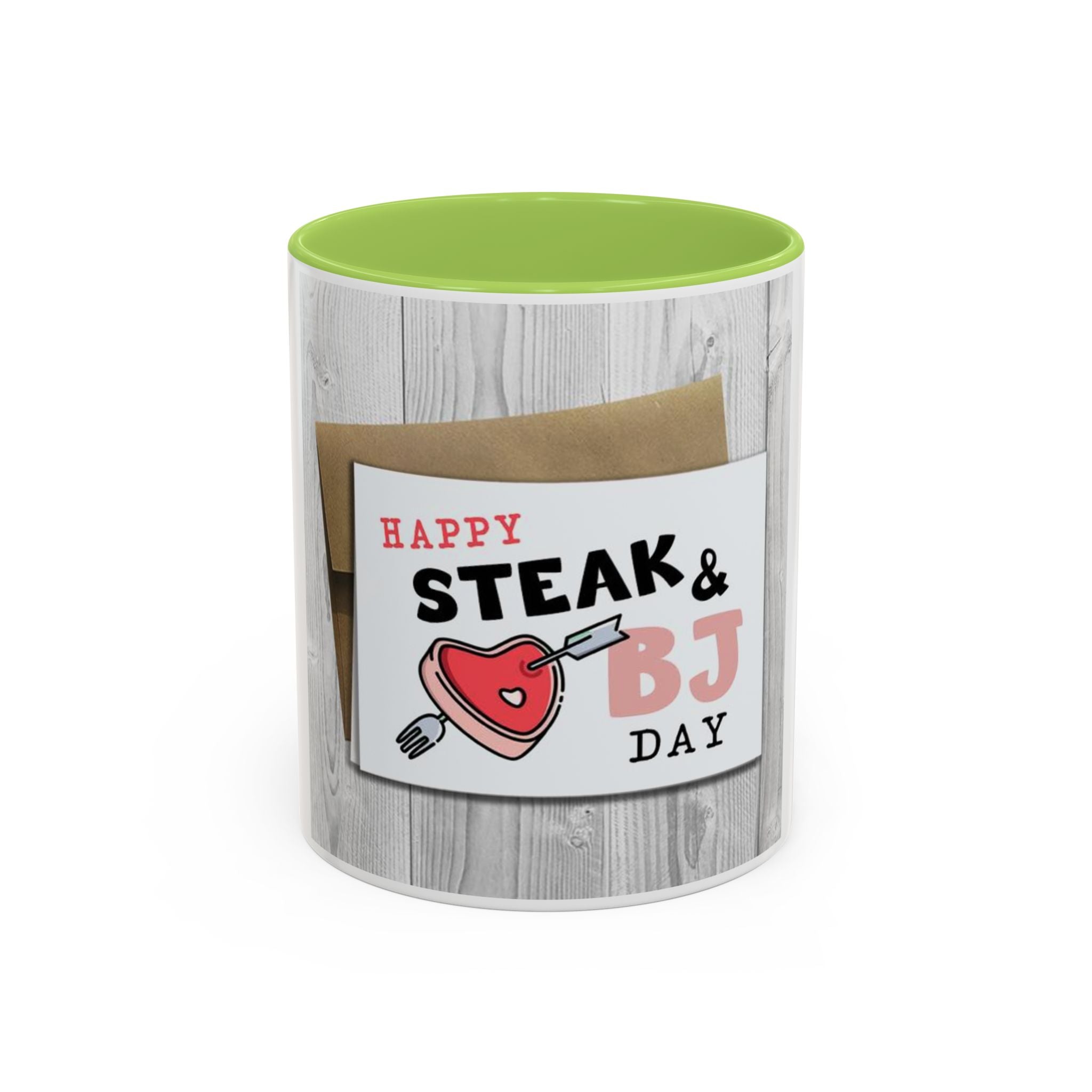 Happy Steak & BJ Day Mug | Novelty Coffee Mug, Humorous Holiday Design
