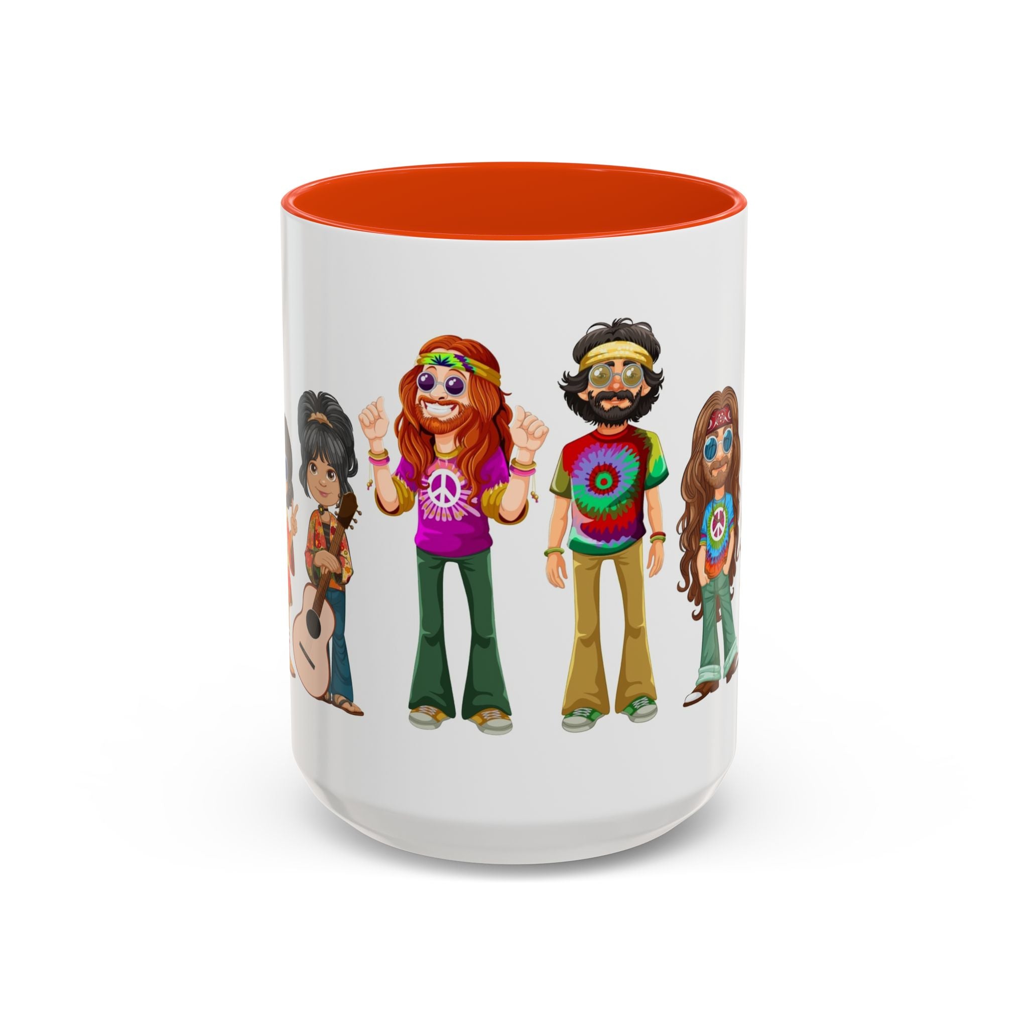 Retro Hippie Characters Mug | 11oz or 15oz Color Accent Ceramic