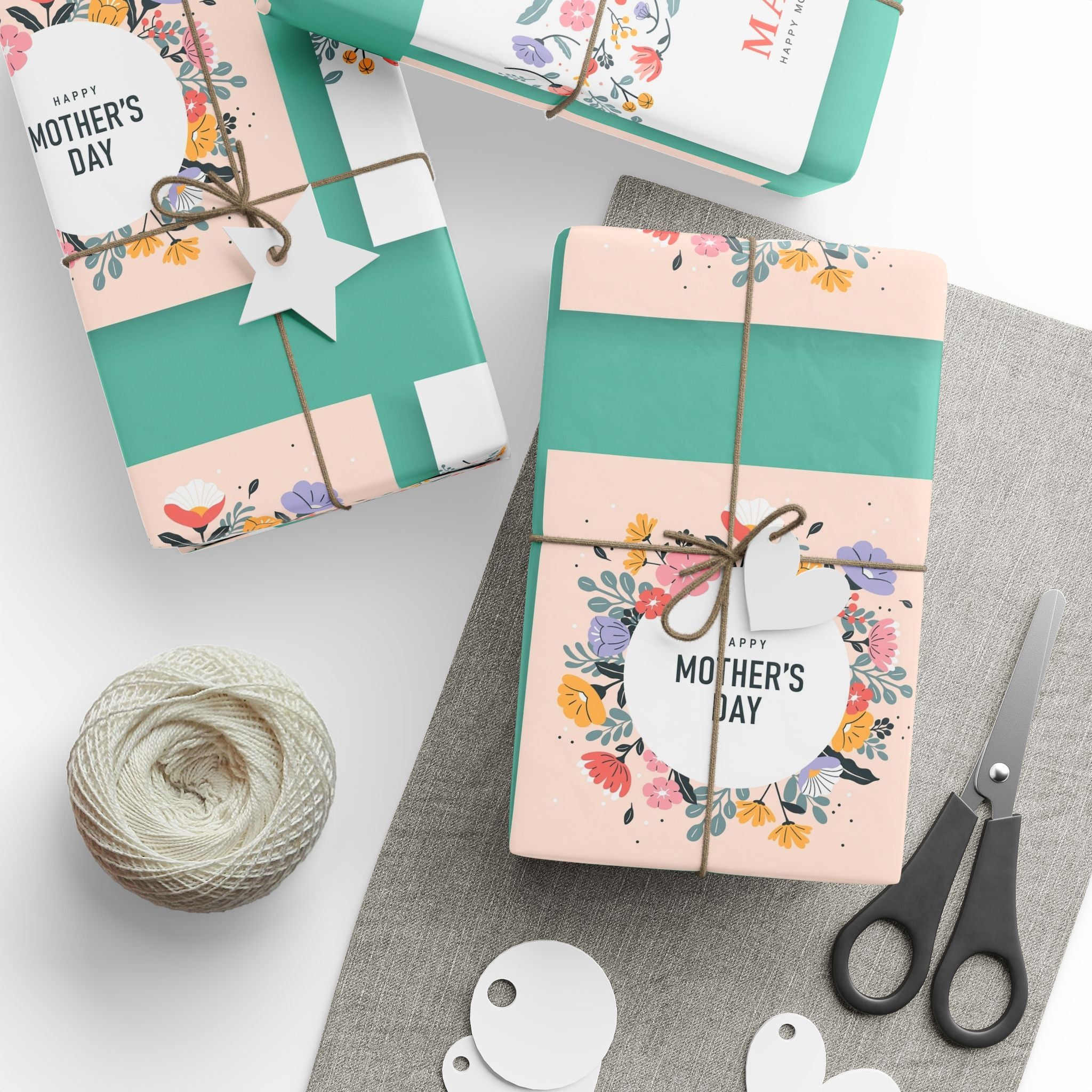 Colorful Feather Pattern Wrapping Papers | Repeating Bird Feather Gift Wrap