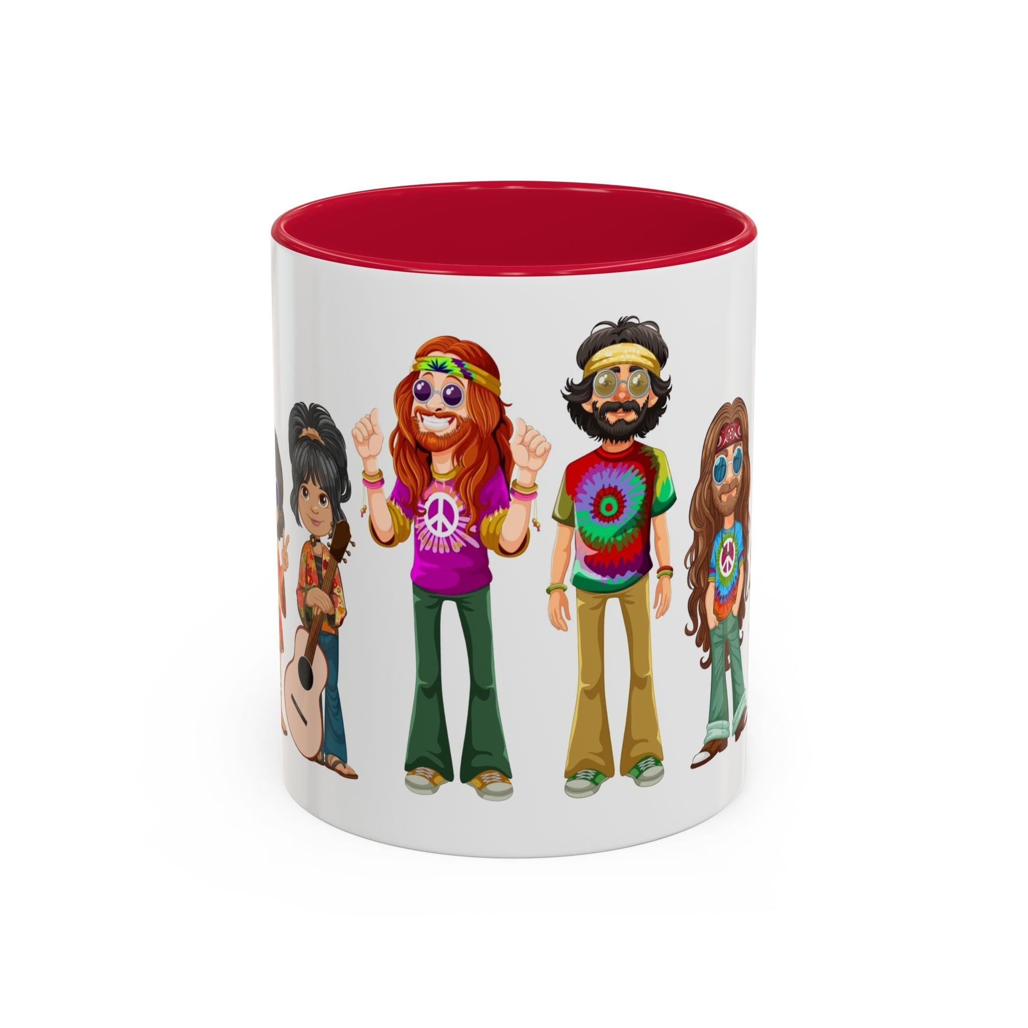 Retro Hippie Characters Mug | 11oz or 15oz Color Accent Ceramic