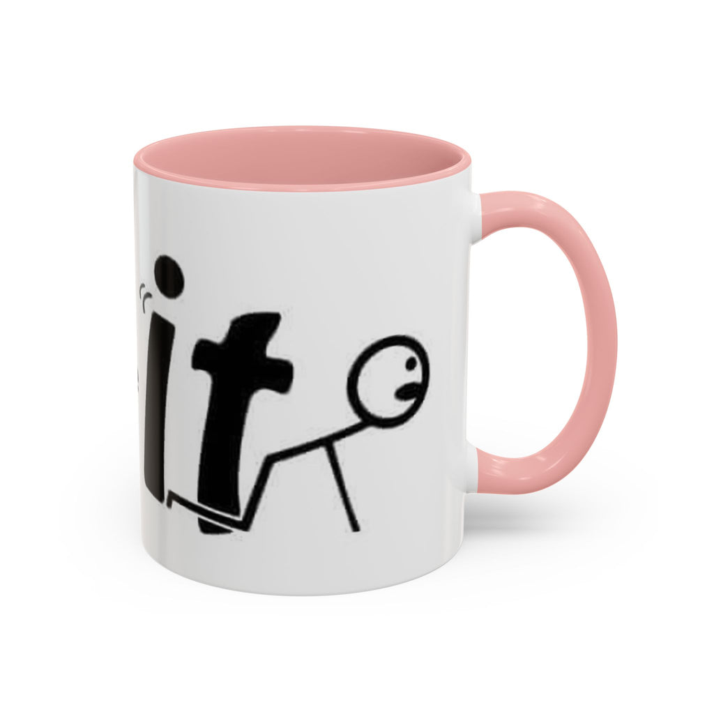 Sit Before It Mug | Funny Stick Figure Coffee Cup, Morning Routine Accent Mug