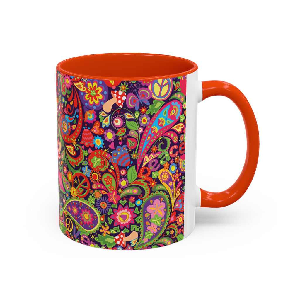 Psychedelic Paisley Peace Mug | Colorful 11oz or 15oz Ceramic