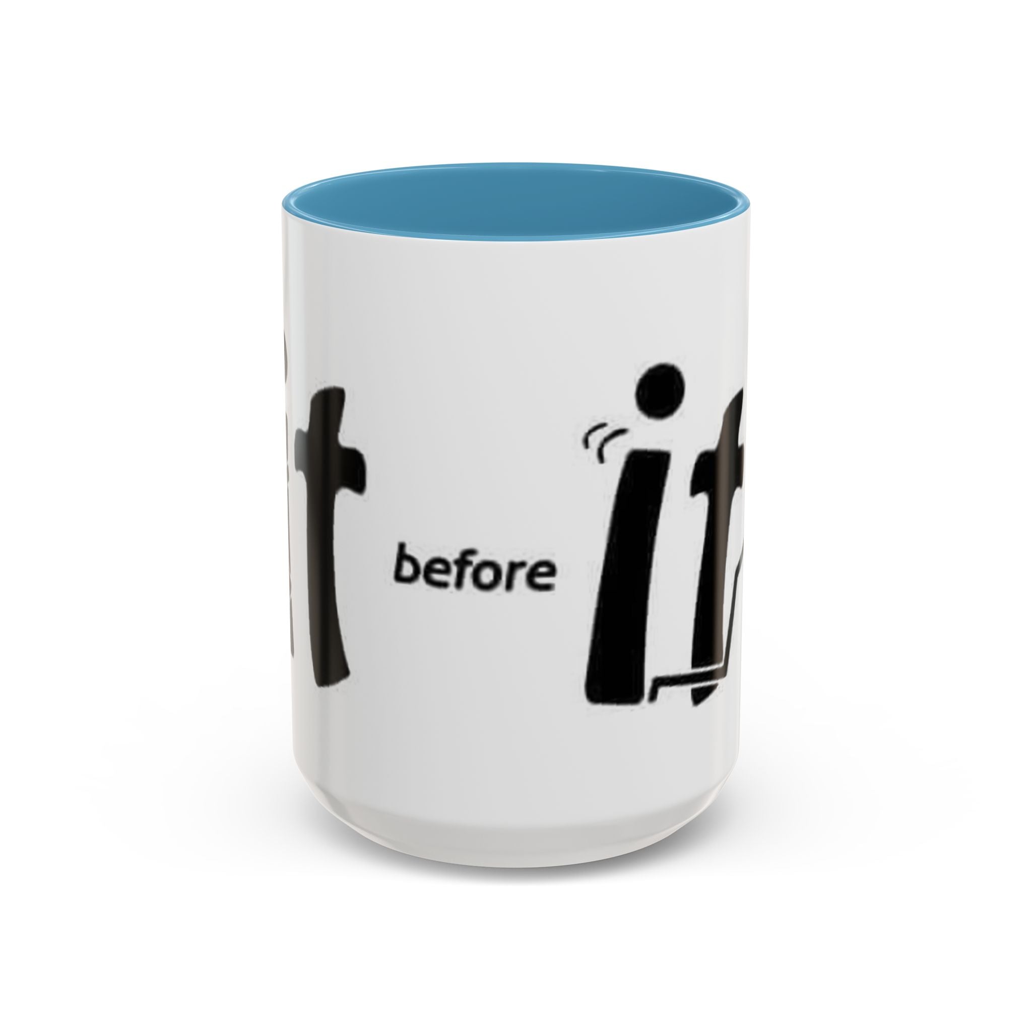 Sit Before It Mug | Funny Stick Figure Coffee Cup, Morning Routine Accent Mug