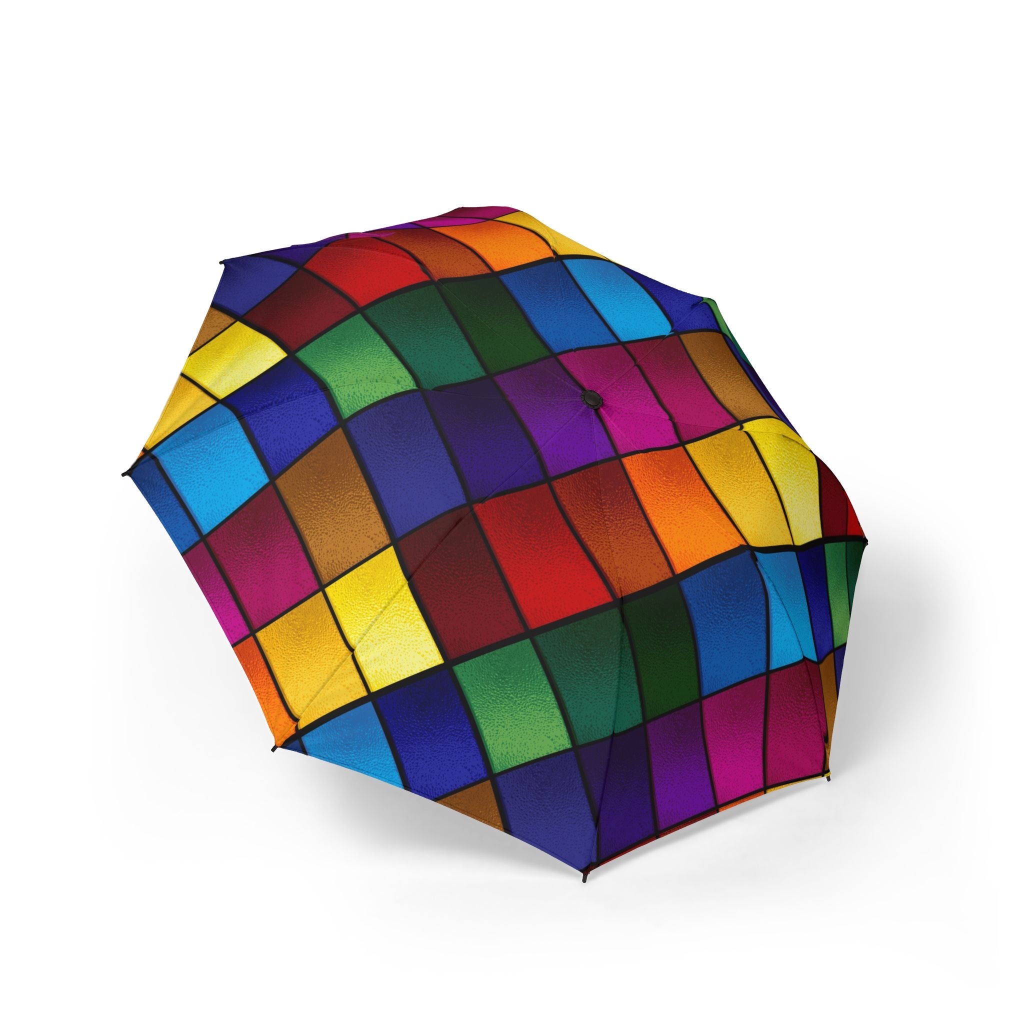 Colorful Mosaic Squares Umbrella | Foldable Rain Umbrella