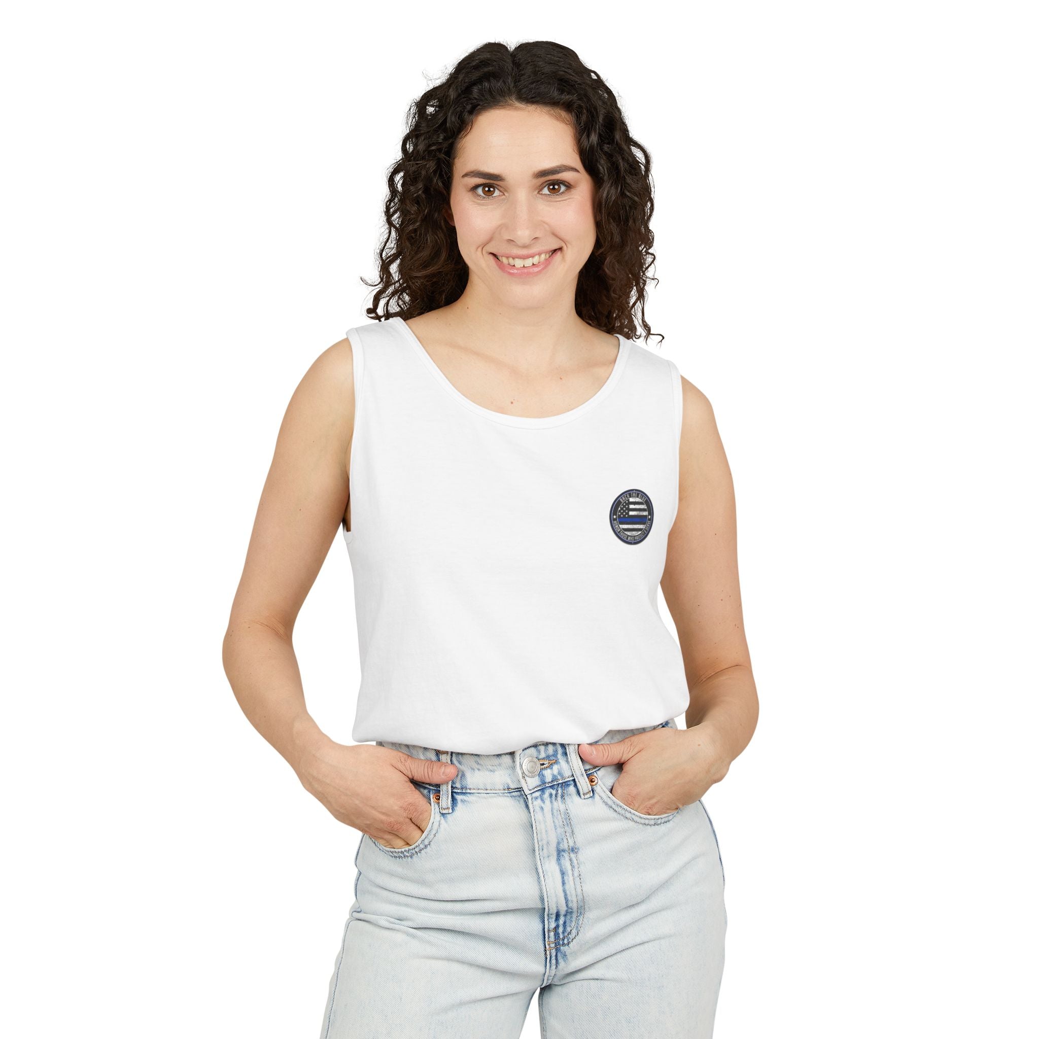 Bacon Blue Lives Matter Tank Top | American Flag Bacon Design
