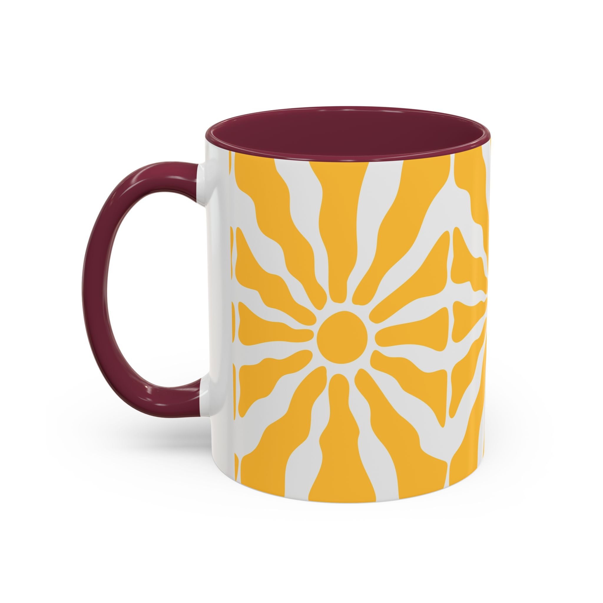 Yellow Sunburst Mug | Ceramic Coffee Cup