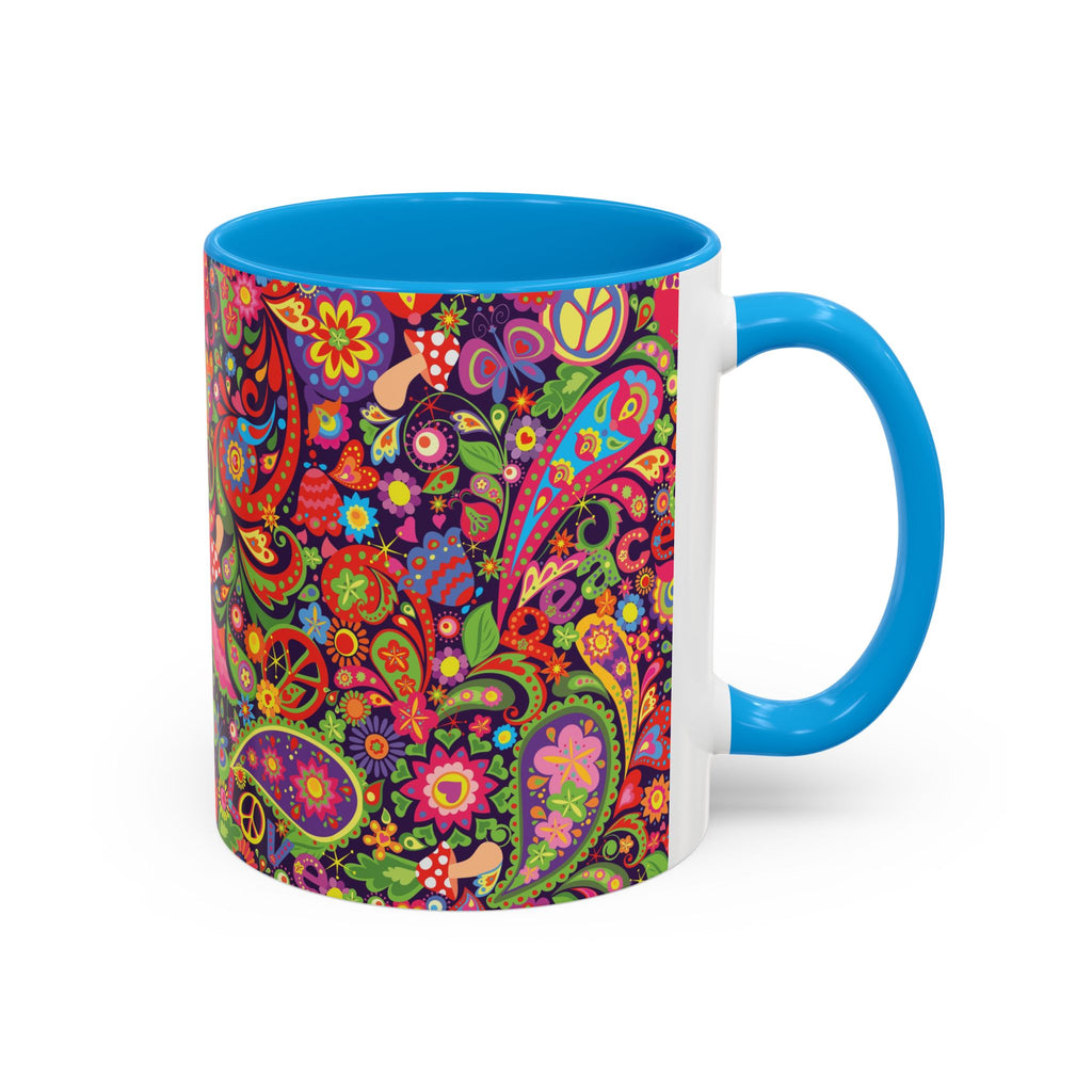 Psychedelic Paisley Peace Mug | Colorful 11oz or 15oz Ceramic