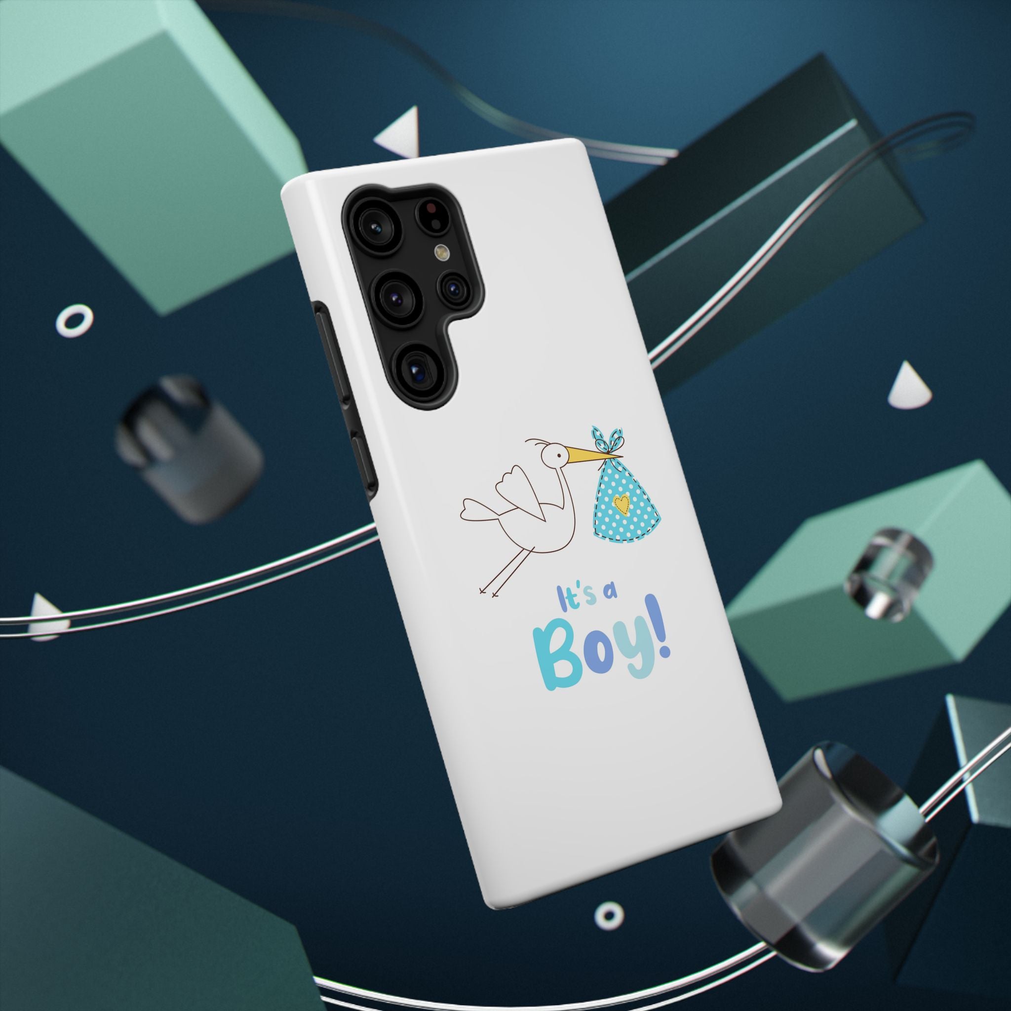 Stork 'It's a Boy' Phone Case | Impact-Resistant Case